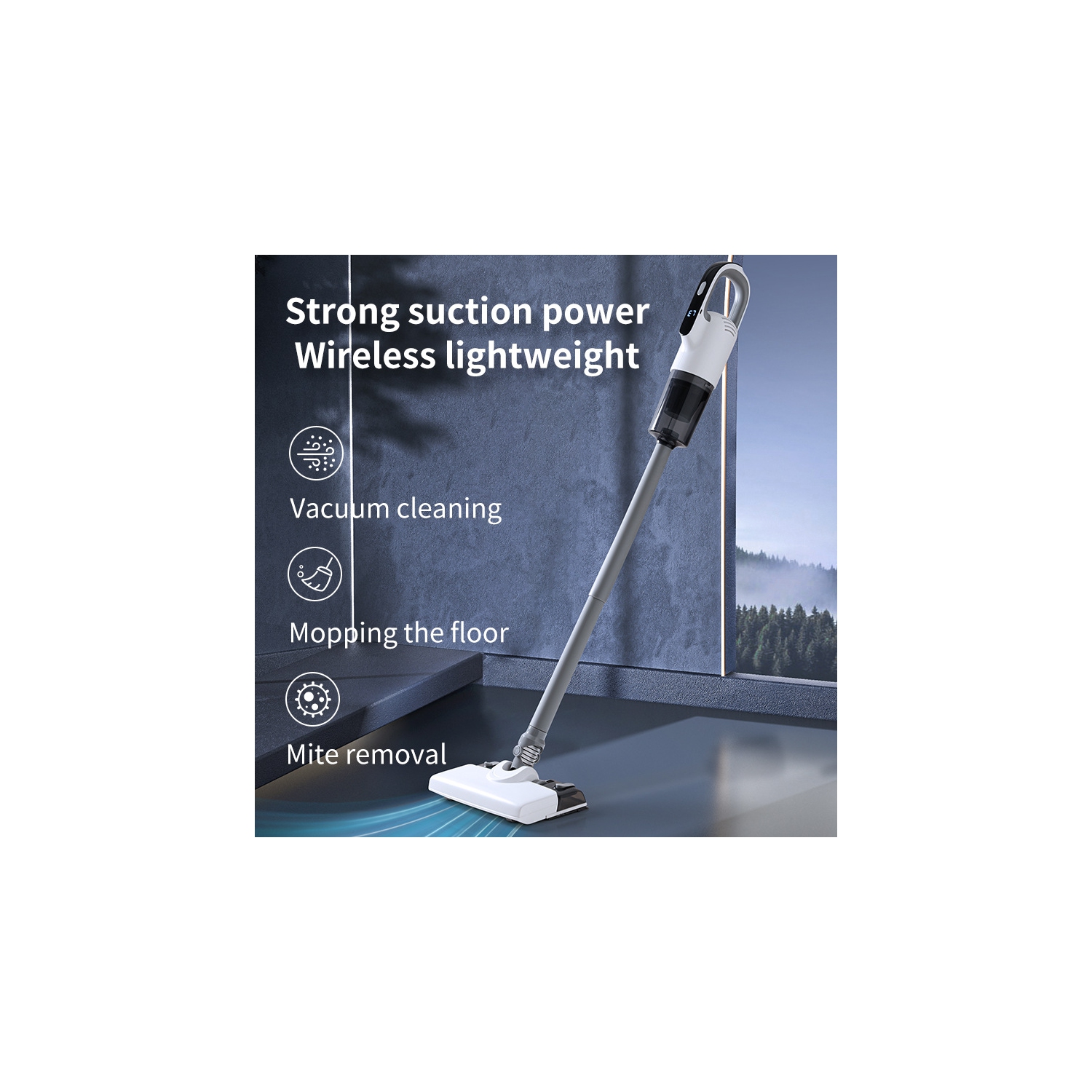 Balayage et vadrouille Aspirateur sans fil Grande aspiration Appareil de nettoyage de tapis haute puissance Appareil tout-en-un blanc