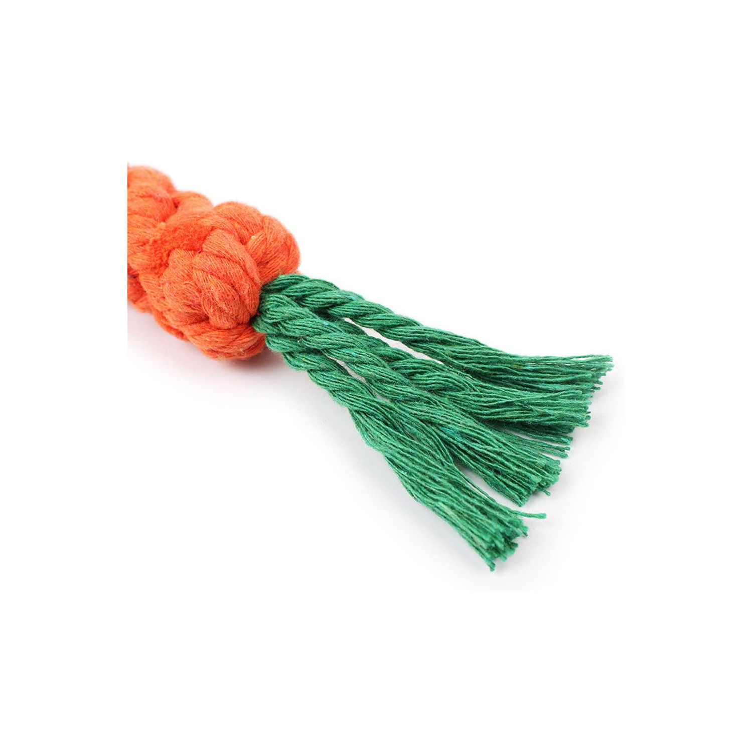 Suitable for medium-sized dog toys, carrot knotted cotton rope dumbbell puppy cleaning toy durable braided bite-resistant pet supplies - carrot