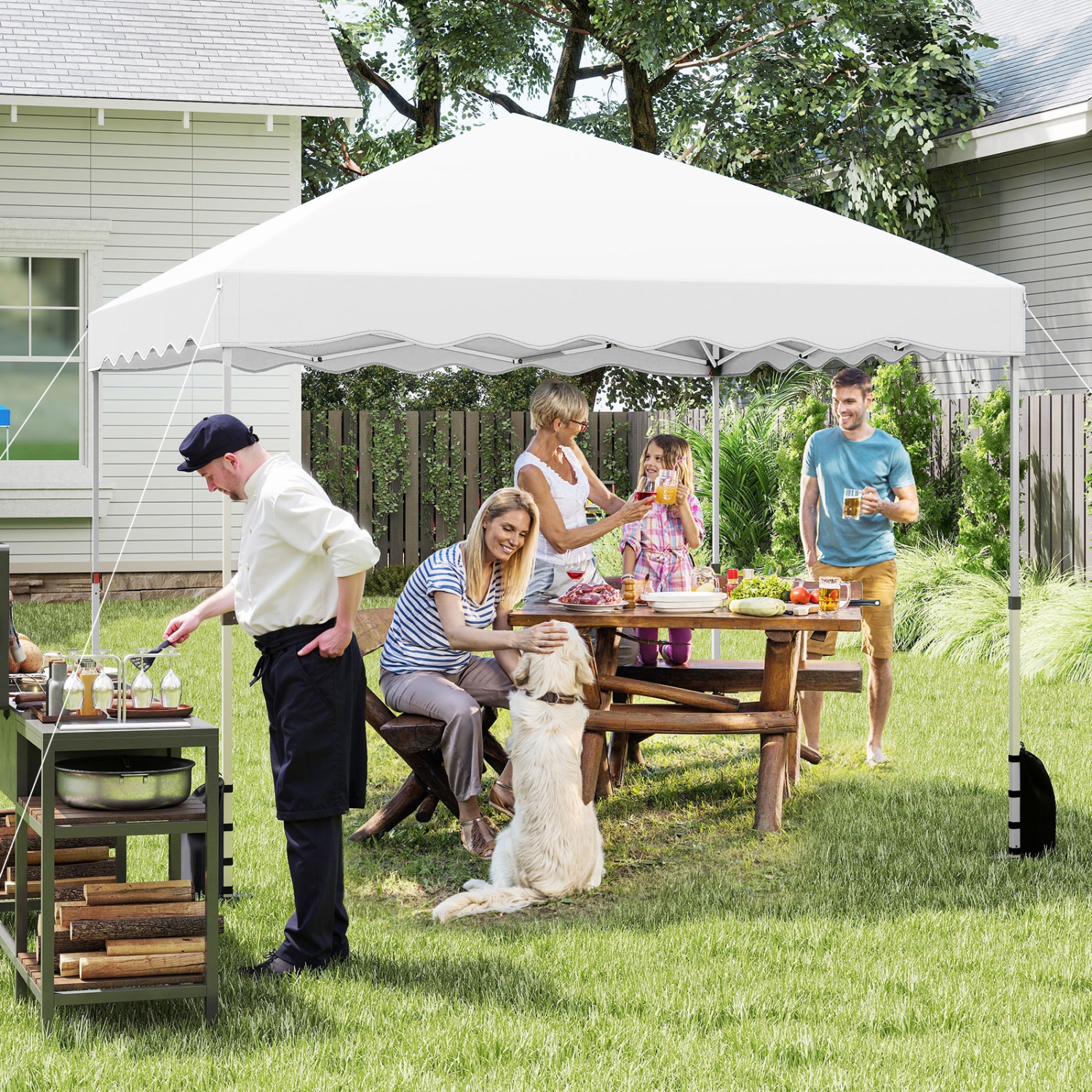 Gymax 10 X 10 FT Pop up Canopy Tent Portable Foldable Patio Shelter w/ Wheeled Bag