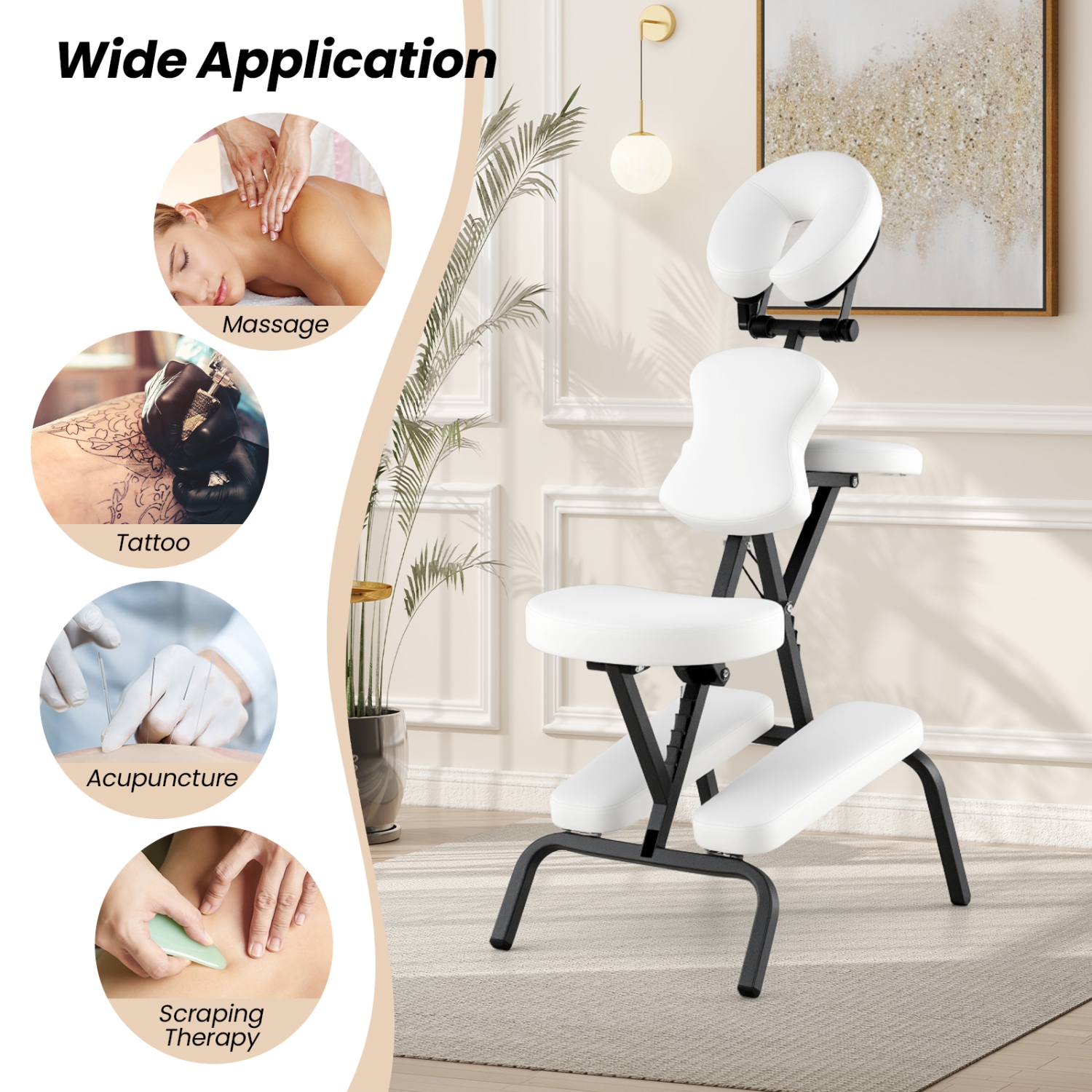 Gymax Portable PU Leather Pad Travel Massage Tattoo Spa Chair w/ Carrying Bag New