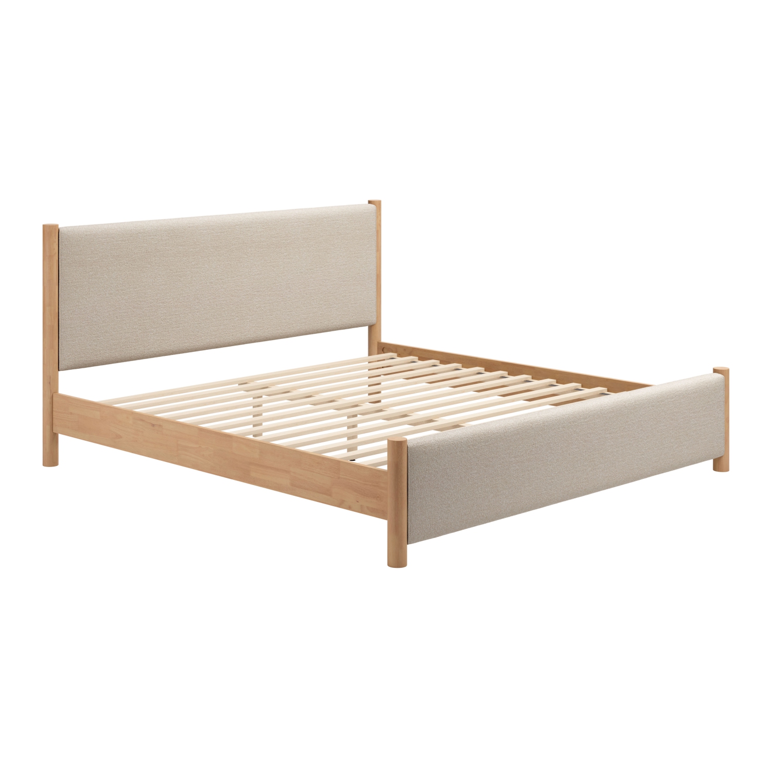 Hadi King Bed Beige & Natural