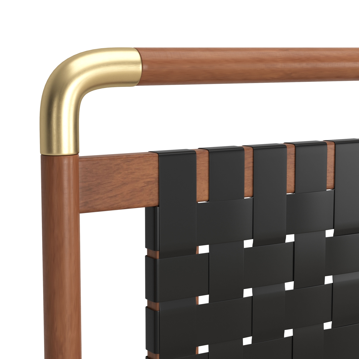 Grand lit Netz noir et noyer