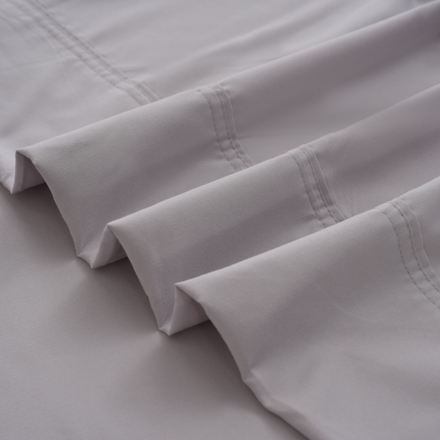 Ensemble de draps océan fin pour lit simple, contexture de 300 fils, douce, respirante et écologique Argenté