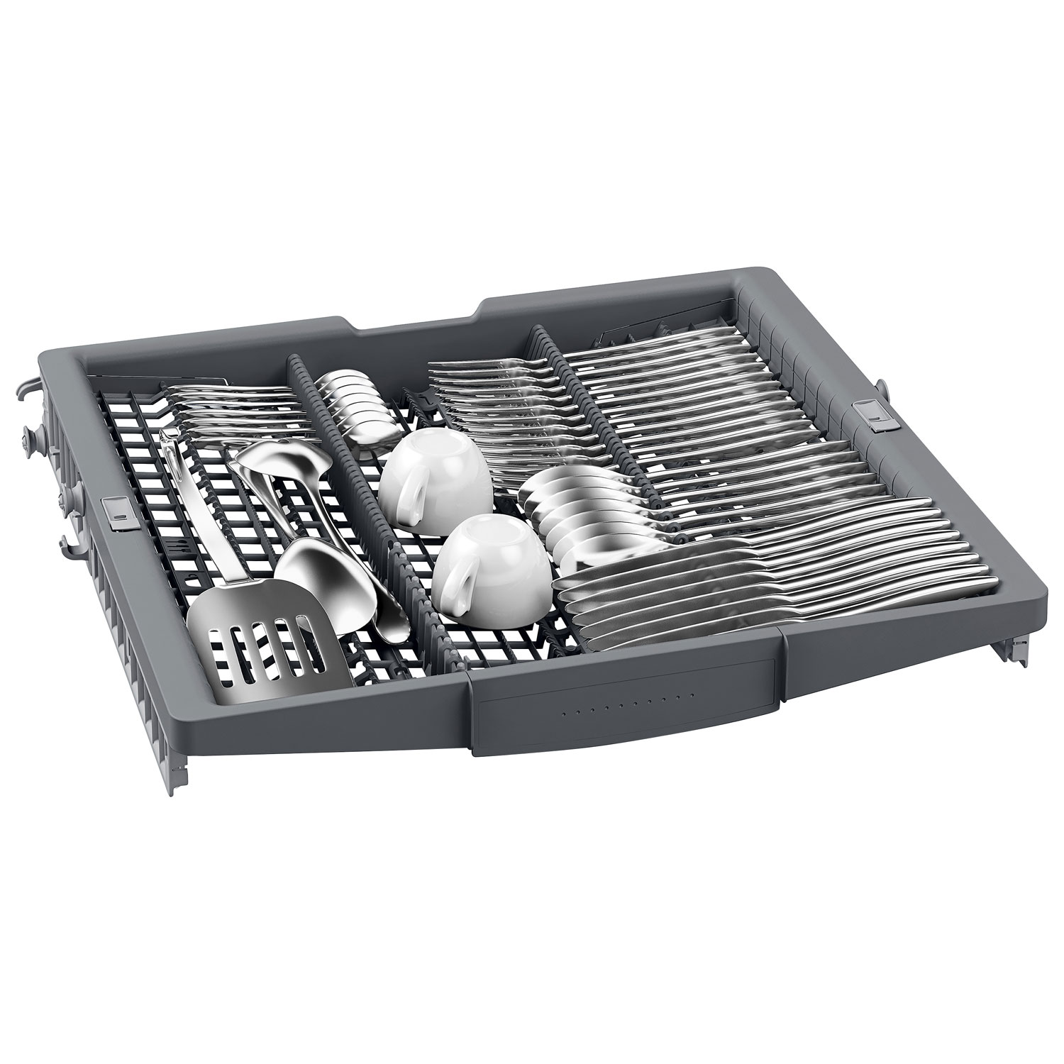 Lave-vaisselle encastrable 24 po 44 dB avec cuve en acier inoxydable et troisième panier série 500 de Bosch - Inox