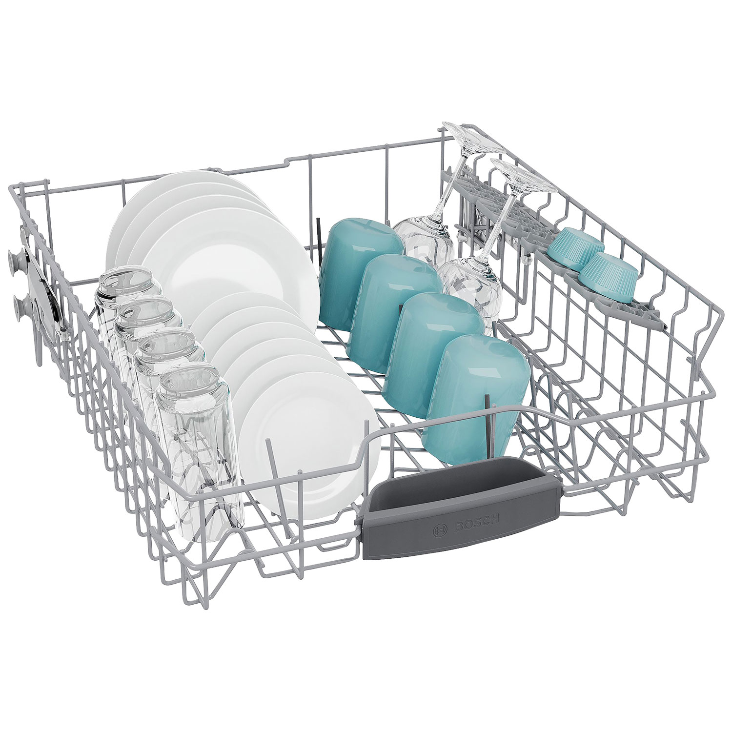 Lave-vaisselle encastrable 24 po 44 dB avec cuve en acier inoxydable et troisième panier série 500 de Bosch - Inox