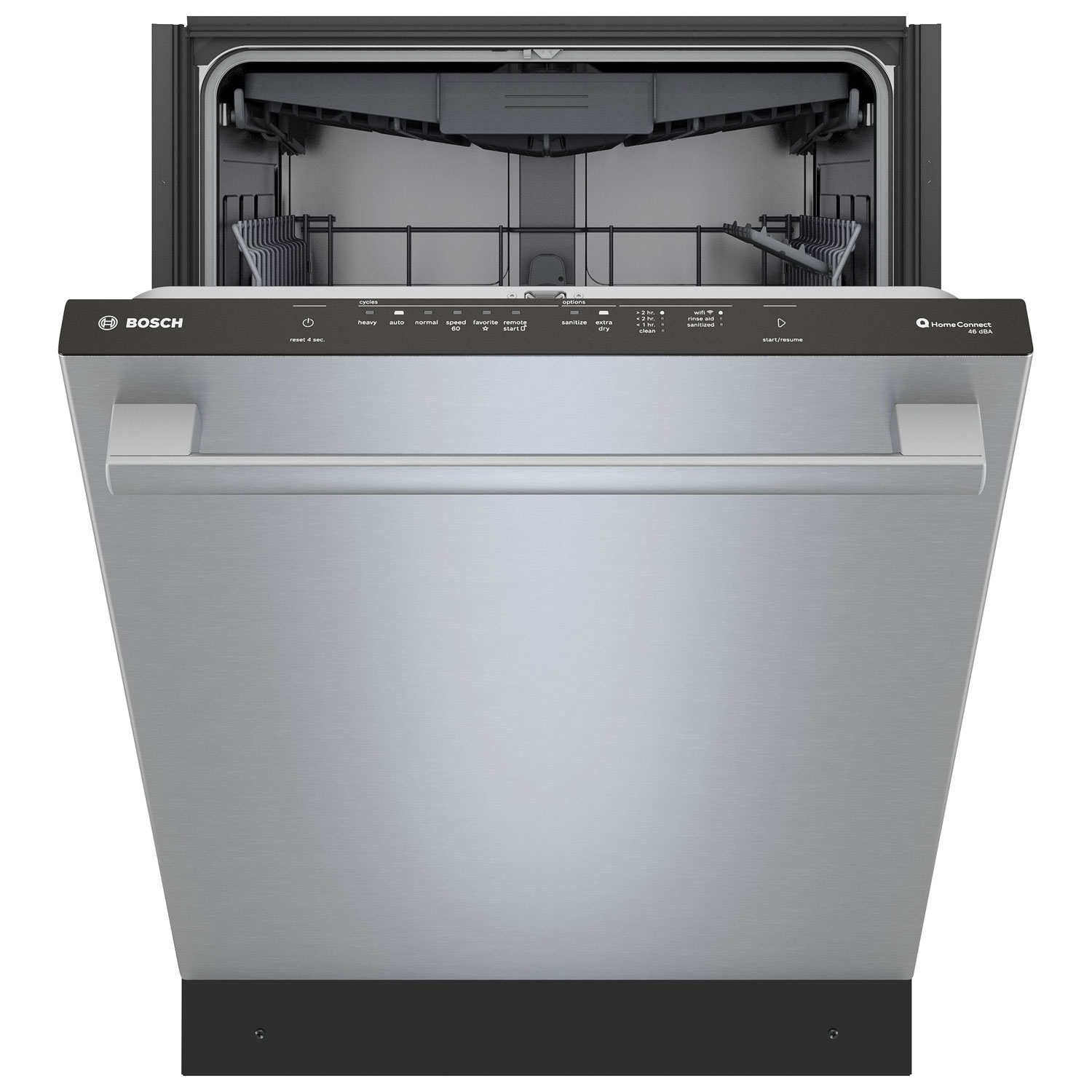 Lave-vaisselle encastrable 24 po 46 dB avec cuve en acier inoxydable et troisième panier série 300 de Bosch - Inox