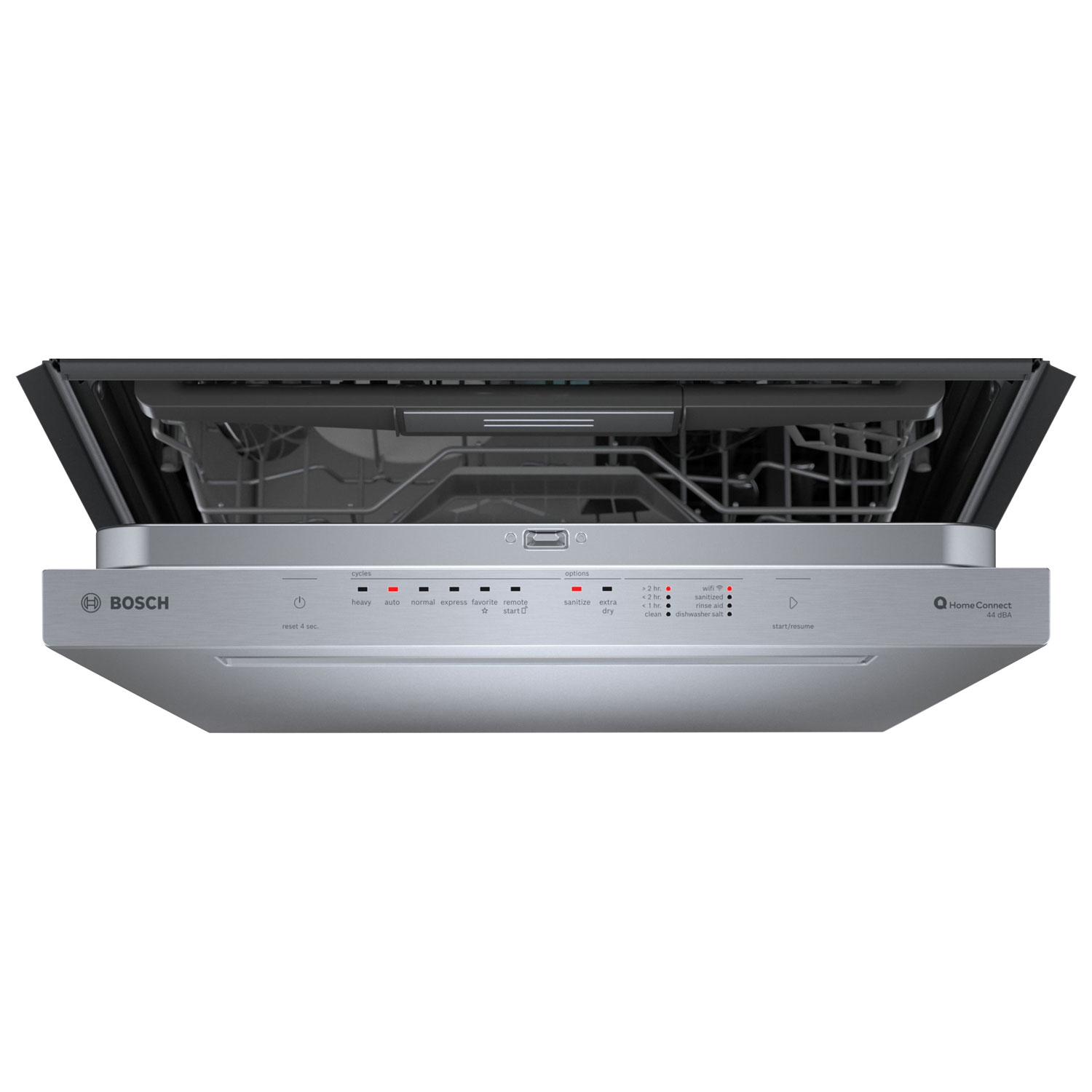 Lave-vaisselle encastrable 24 po 44 dB avec cuve en acier inoxydable et troisième panier série 500 de Bosch - Inox