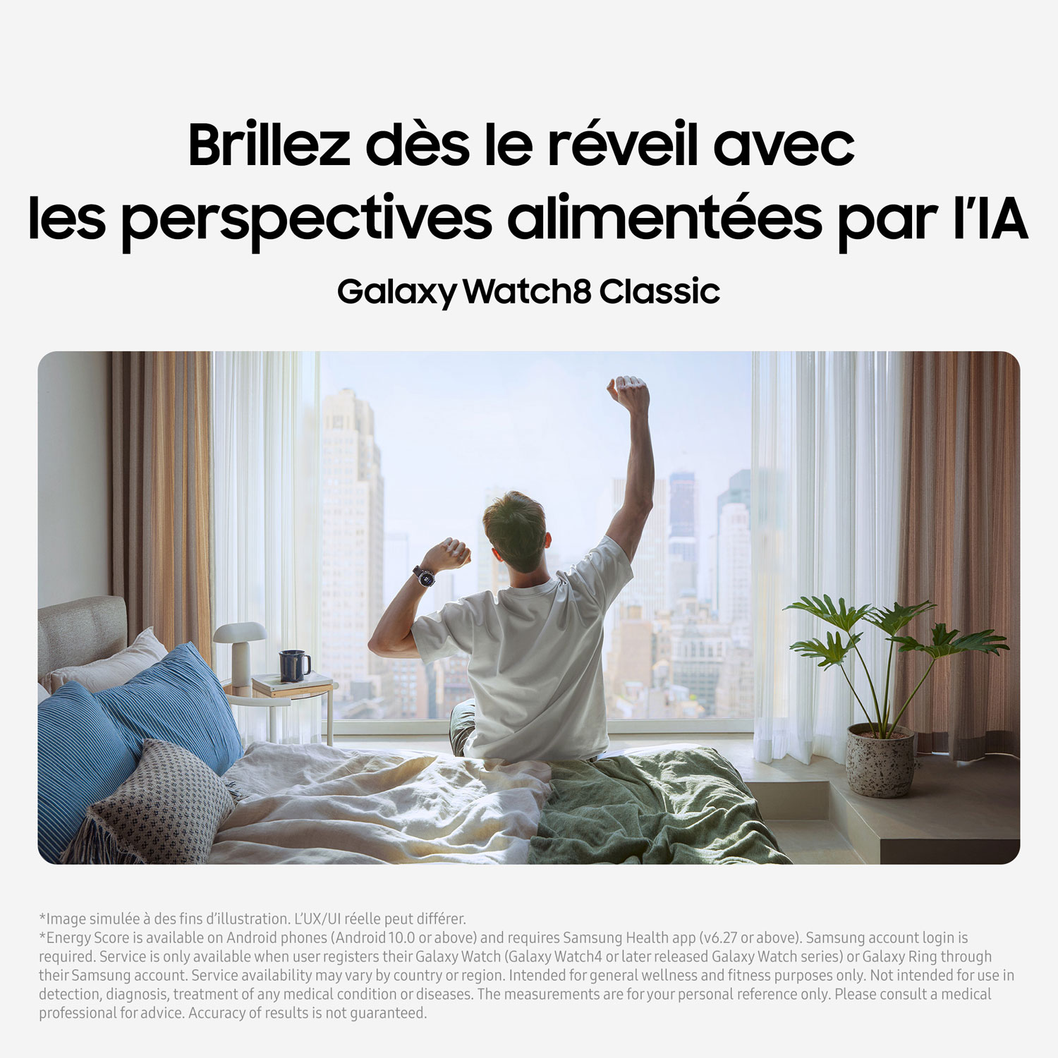 Montre intelligente Bluetooth de 46 mm Samsung Galaxy Watch8 Classic - Noir