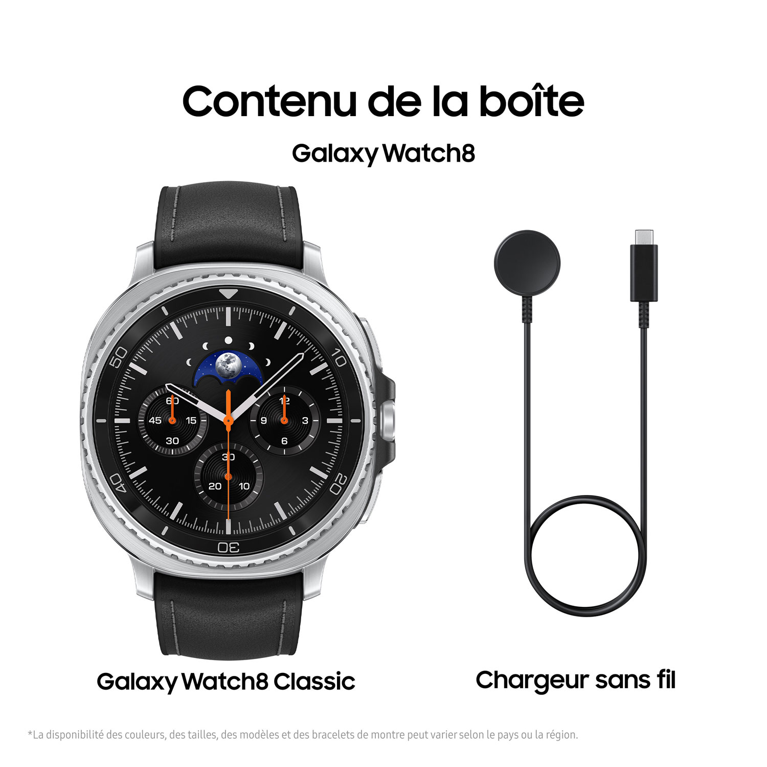 Montre intelligente Bluetooth de 46 mm Samsung Galaxy Watch8 Classic - Noir