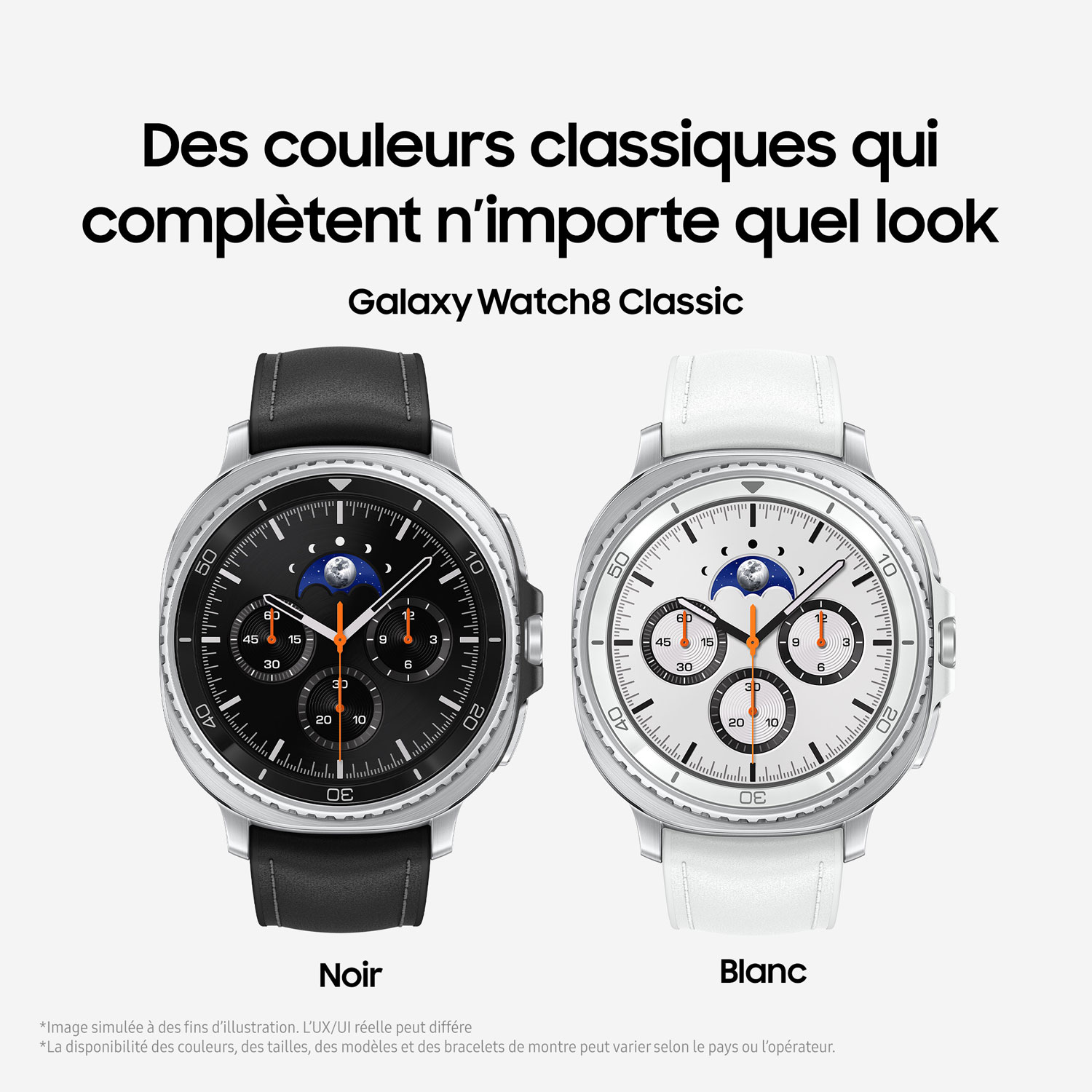 Montre intelligente Bluetooth de 46 mm Galaxy Watch8 Classic de Samsung - Blanc