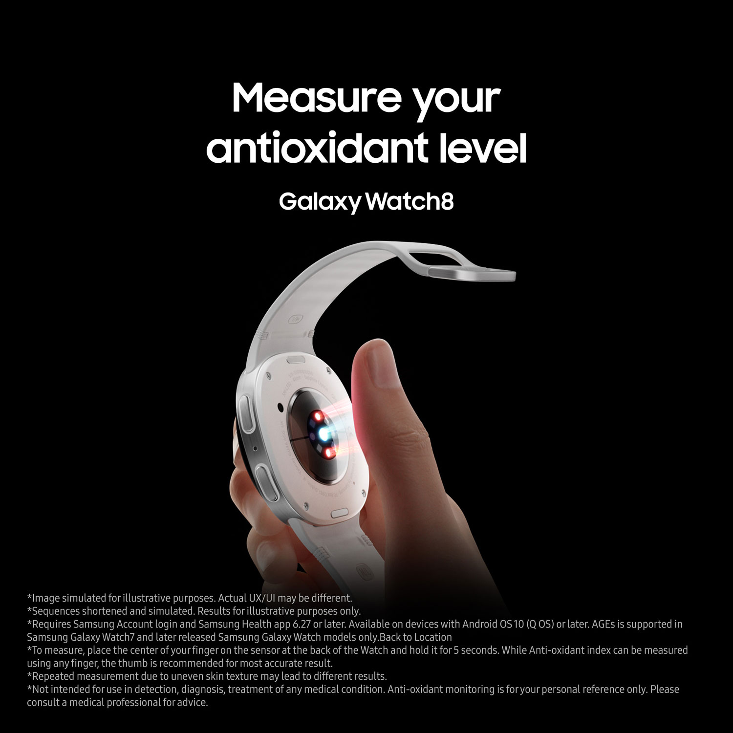 Montre intelligente Bluetooth de 44mm Samsung Galaxy Watch8 - Noir