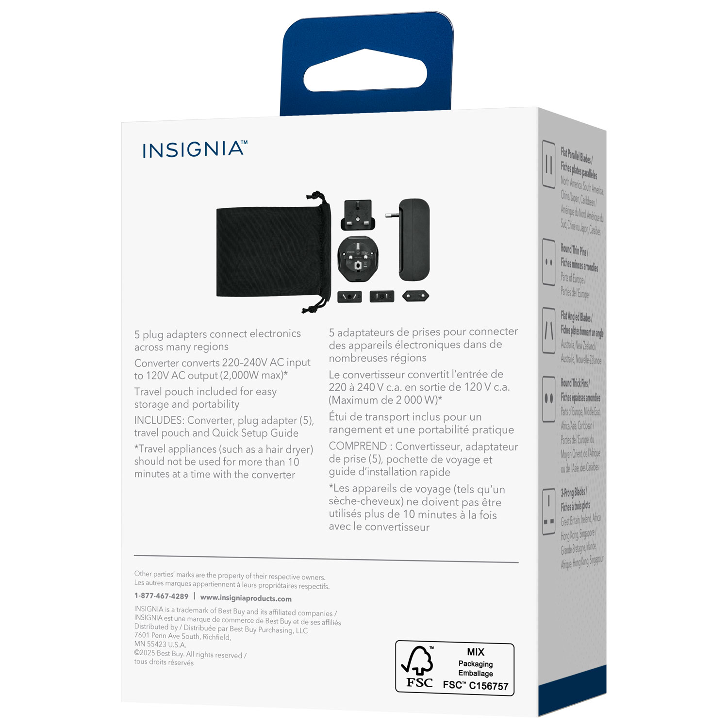 Insignia Travel Adapter and Converter - Black - Only at Best Buy