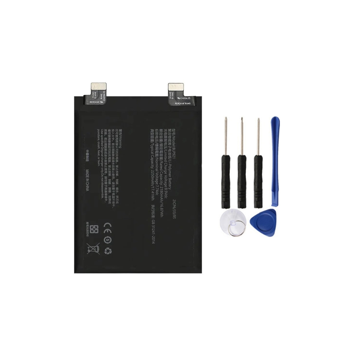 Replacement Battery with Tools Set for OnePlus Ace, BLP921