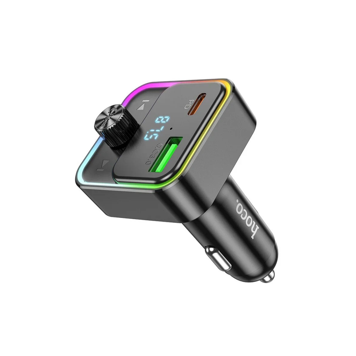 30 W PD USB-C et 18 W QC3.0 USB-A Adaptateur chargeur pour l'auto à chargement rapide Émetteur de musique FM Bluetooth