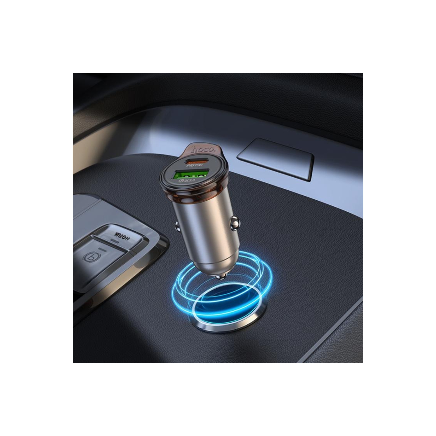 Adaptateur de chargeur pour l'auto rapide à deux ports PD USB-C & 18&nbsp;W QC3.0 d'25&nbsp;W avec câble USB-C