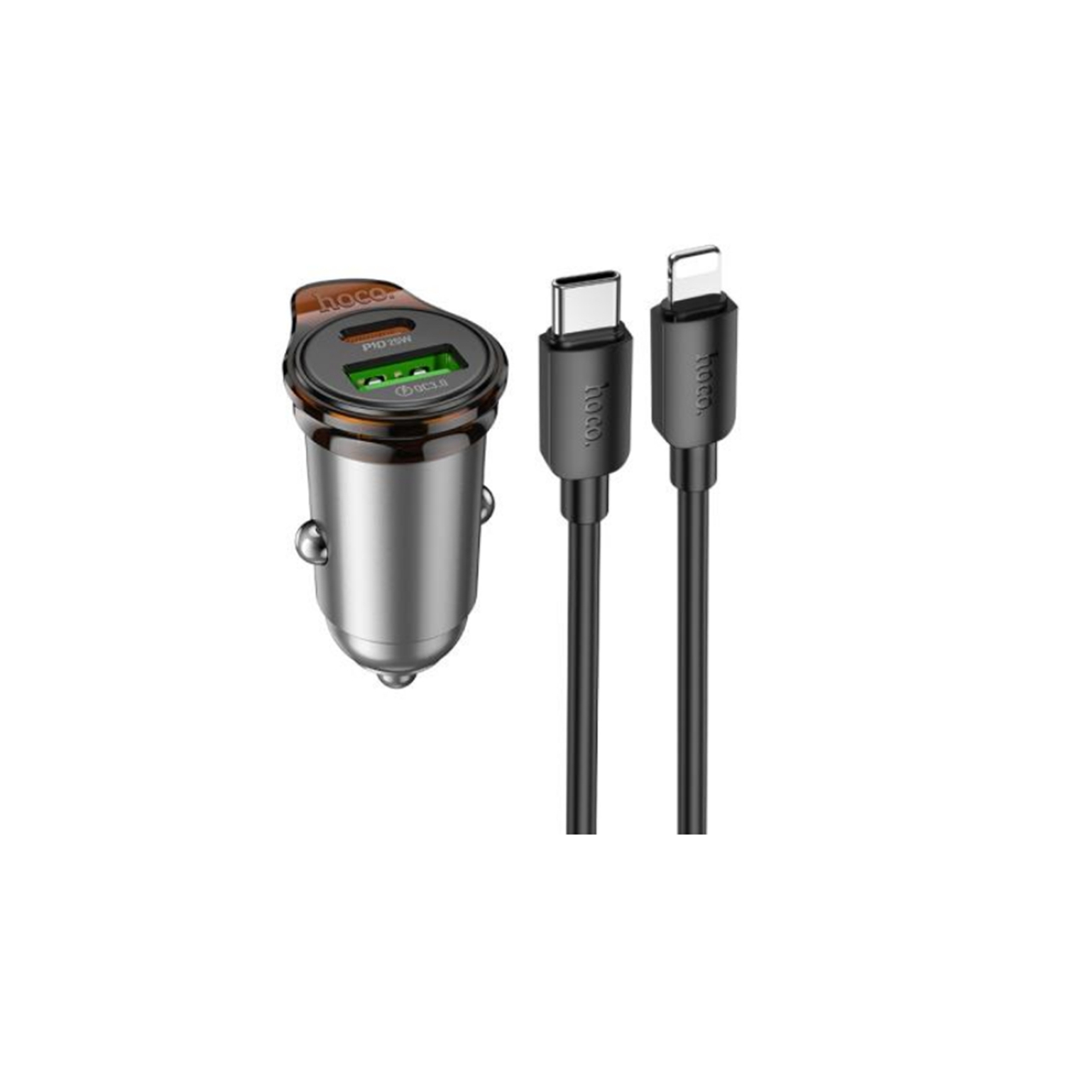 Adaptateur de chargeur pour l'auto à chargement rapide PD USB-C et QC3.0 QC3.0 d'Anker et câble Lightning 25&nbsp;W 18&nbsp;W