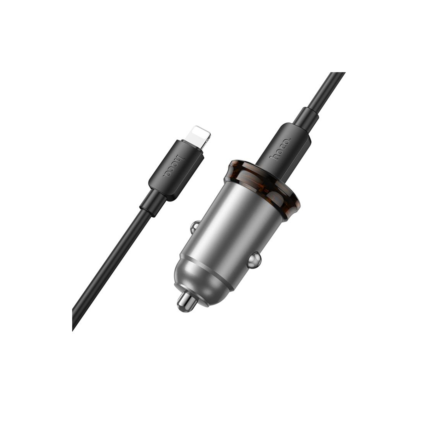 45W PD Dual USB-C Ports Fast Charging Car Charger Adapter Bluetooth Music FM Radio Transmitter & Lightning Cable