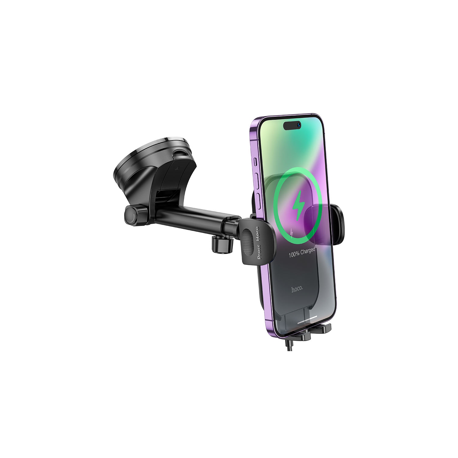 Chargeur sans fil magnétique MagSafe à chargement rapide de 15 W; Support de tableau de bord à bras long; Support de téléphone cellulaire pour