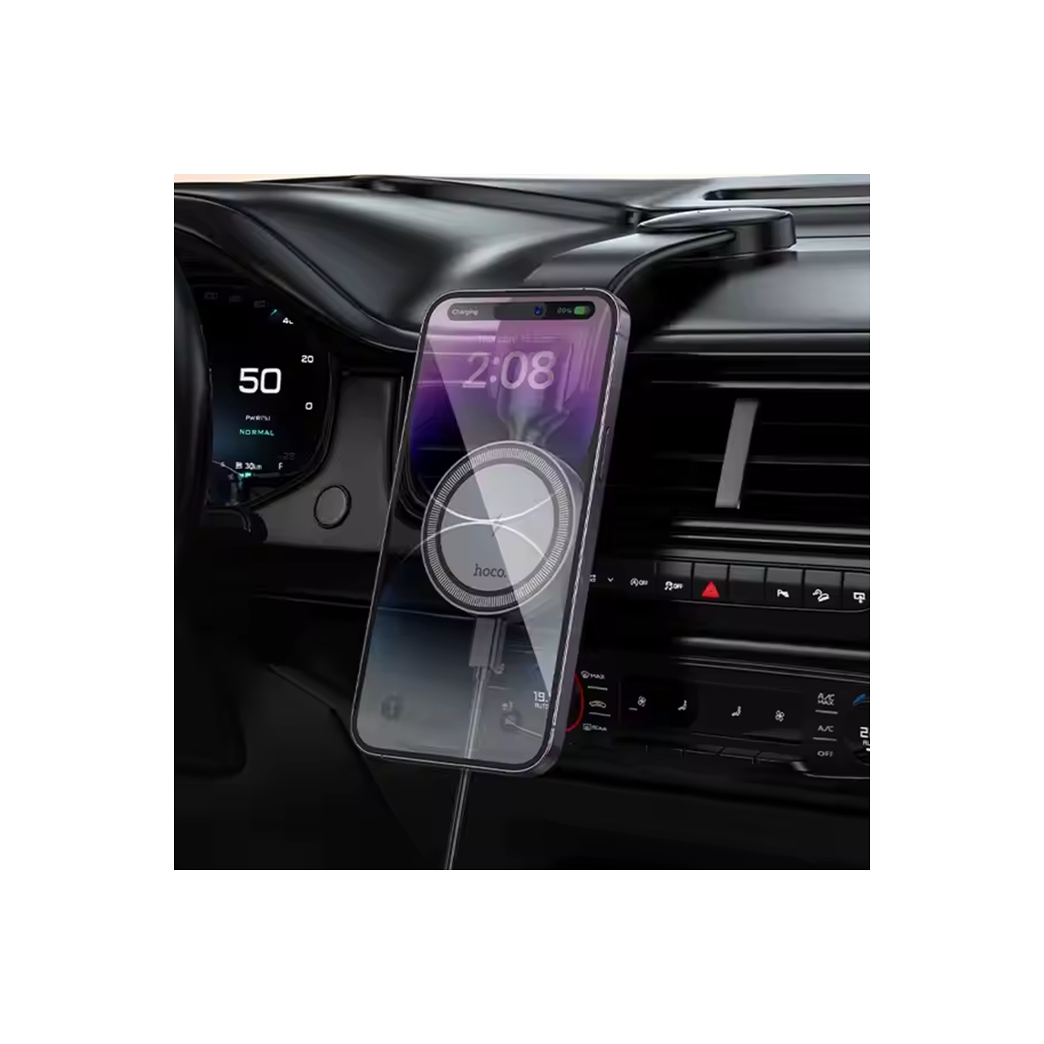 Chargeur sans fil magnétique MagSafe à chargement rapide de 15 W Support de tableau de bord Support de téléphone cellulaire pour l'auto