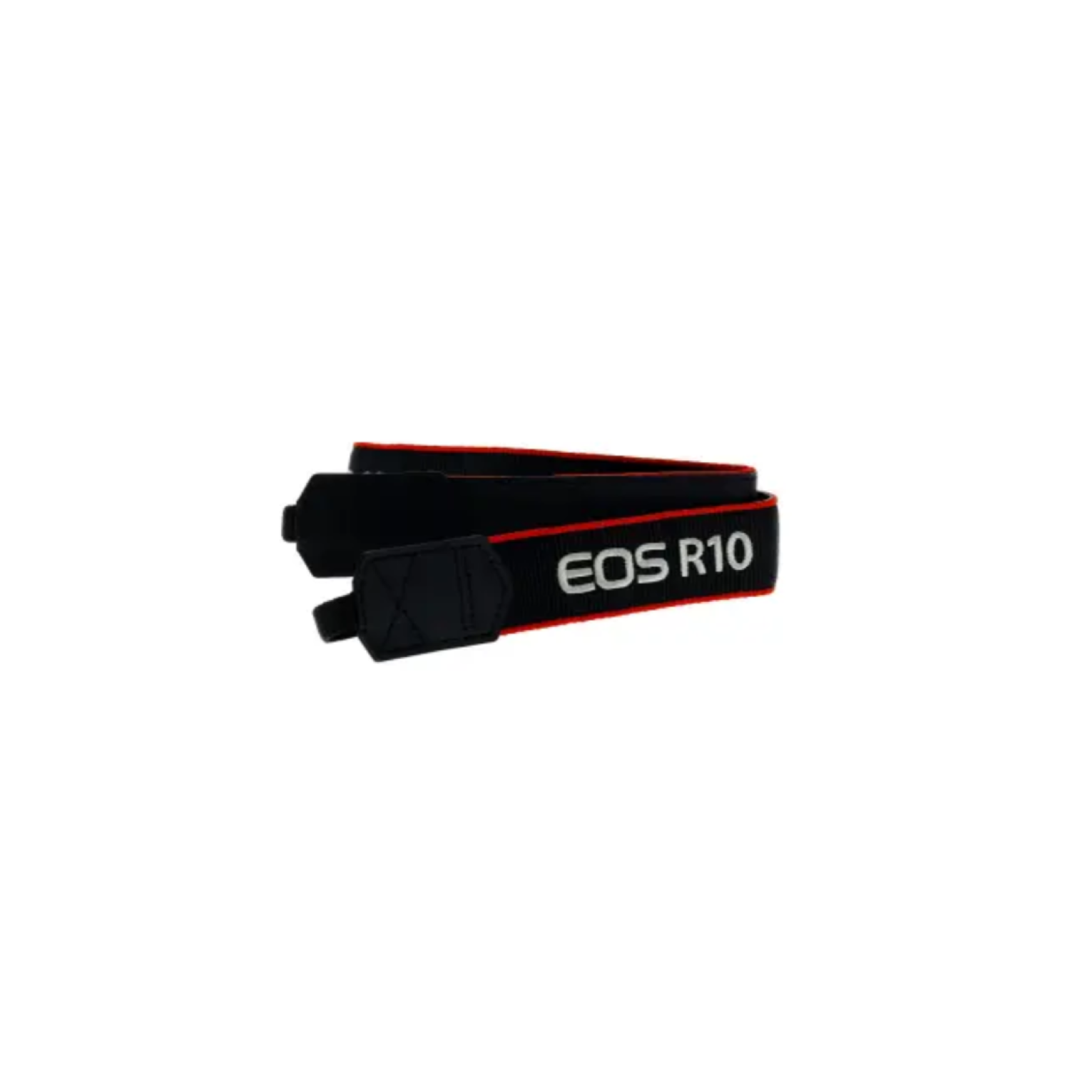Collier Canon remis à neuf, bord noir/rouge avec EOS R10 cousu argent, 1.25&nbsp;po ER-EOSR10