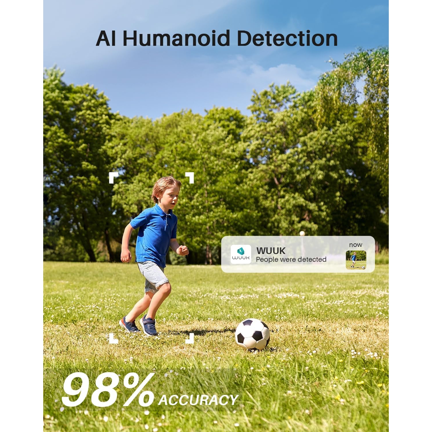 WUUK Solar Security Camera Outdoor Wireless, Homebase + 4 Cameras, Forever Power, 32GB Storage, No Monthly Fees, Night Vision, 2.4/5 GHz WiFi,