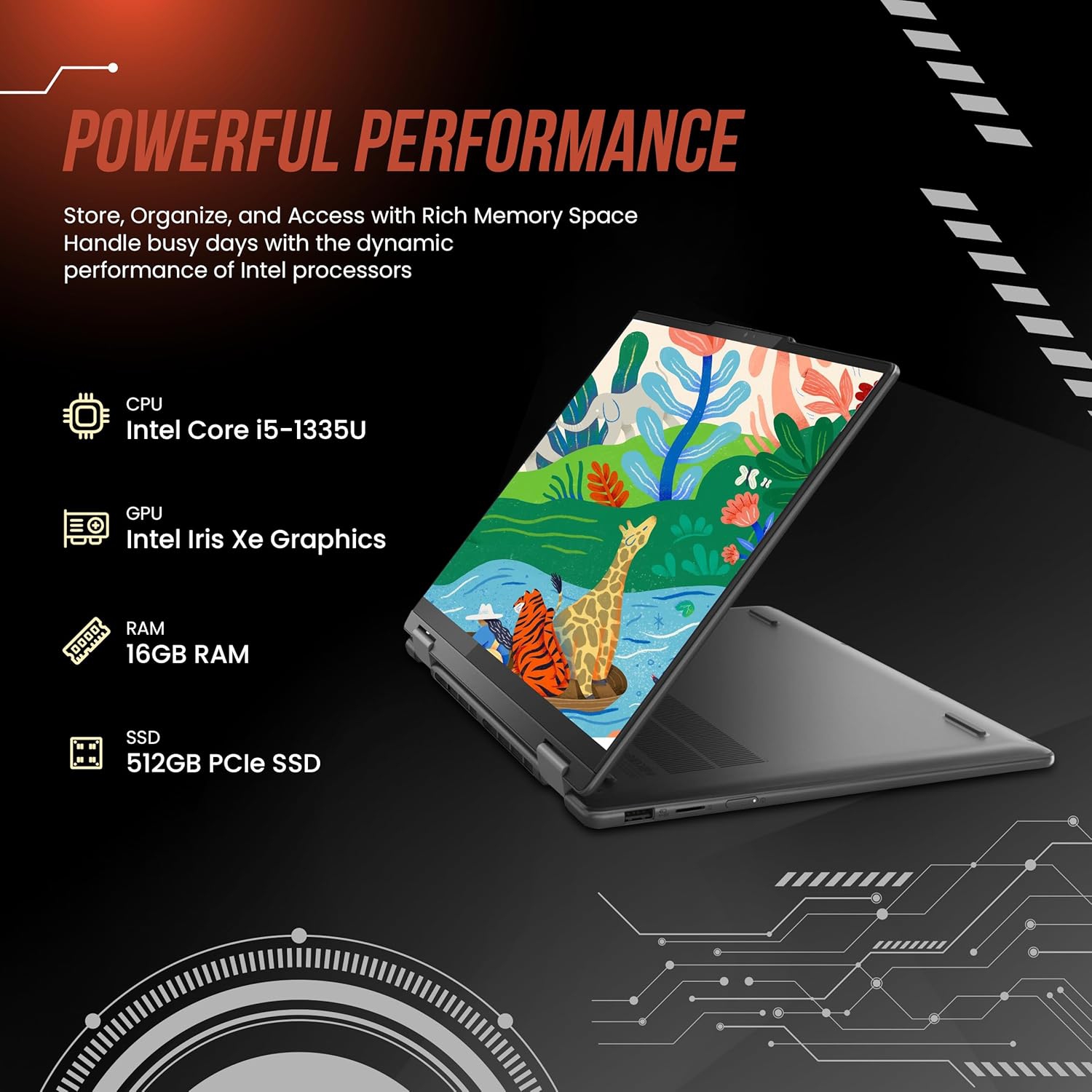 Open Box - Lenovo Yoga 7i 2-in-1 14" 2.2K Touchscreen Laptop, Intel i5-1335U, 512GB SSD, 16GB RAM, Intel Iris Xe, Backlit Keyboard, Fingerprint