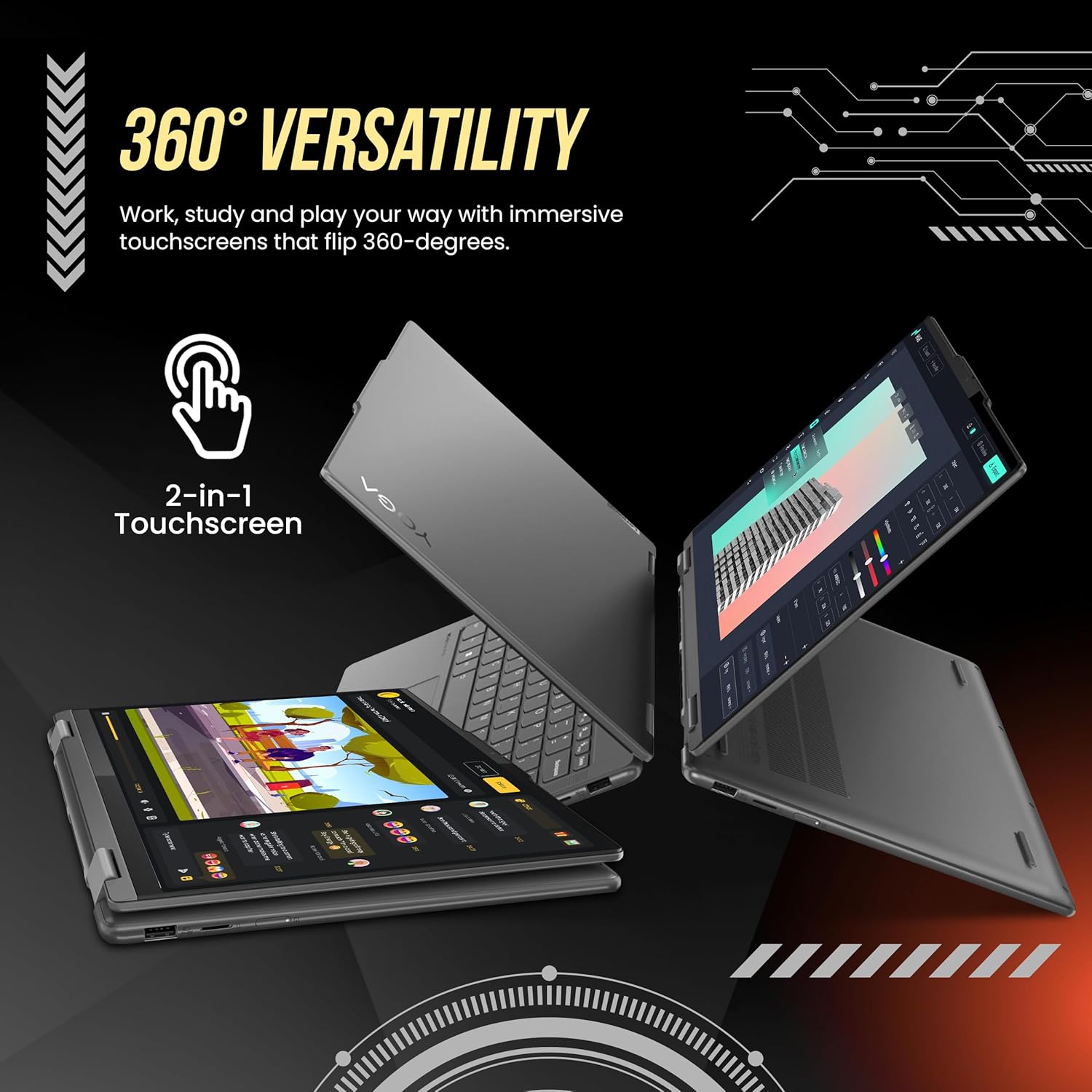 Open Box - Lenovo Yoga 7i 2-in-1 14" 2.2K Touchscreen Laptop, Intel i5-1335U, 512GB SSD, 16GB RAM, Intel Iris Xe, Backlit Keyboard, Fingerprint