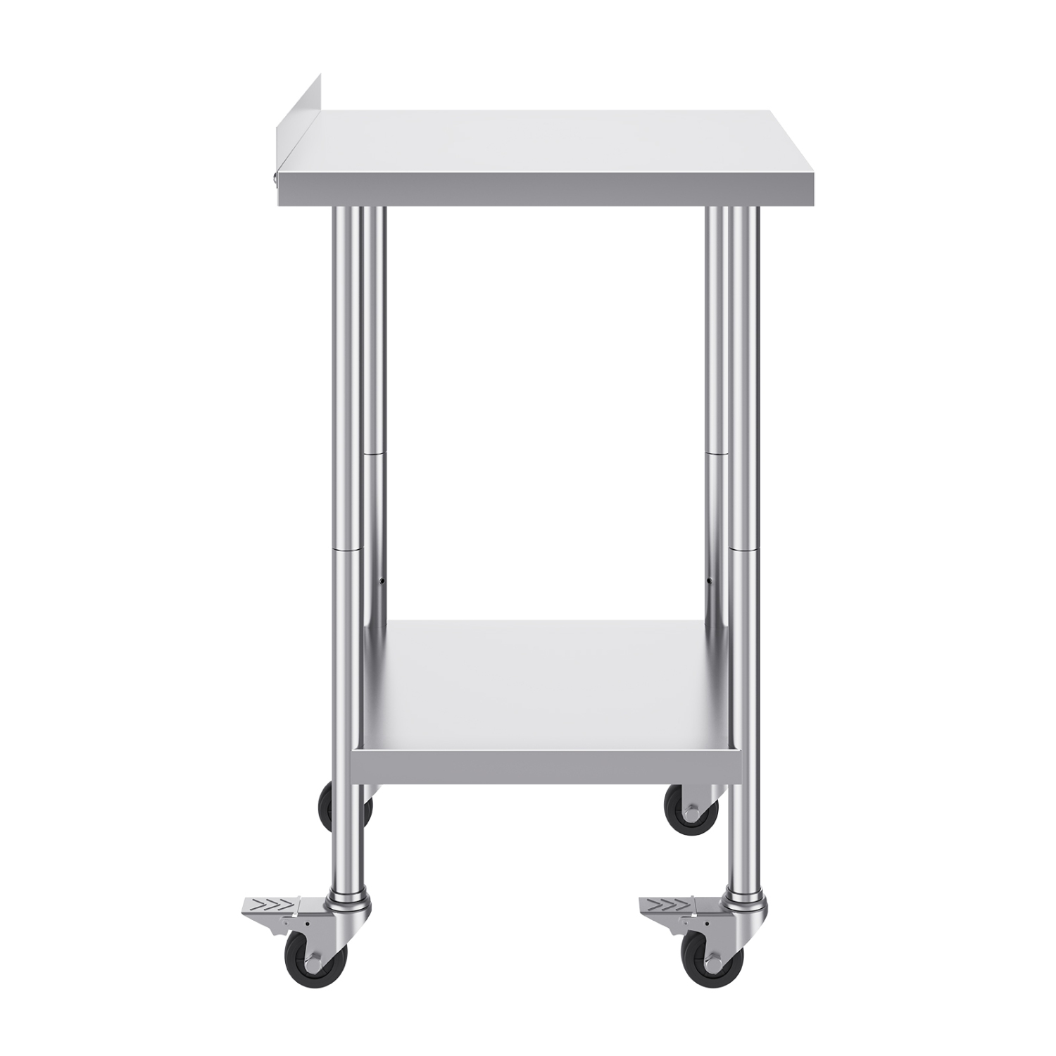 VEVOR 24 x 24 x 40 Inch Stainless Steel Work Table, Commercial Food Prep Worktable with Casters, Heavy Duty Prep Worktable, Metal Work Table with