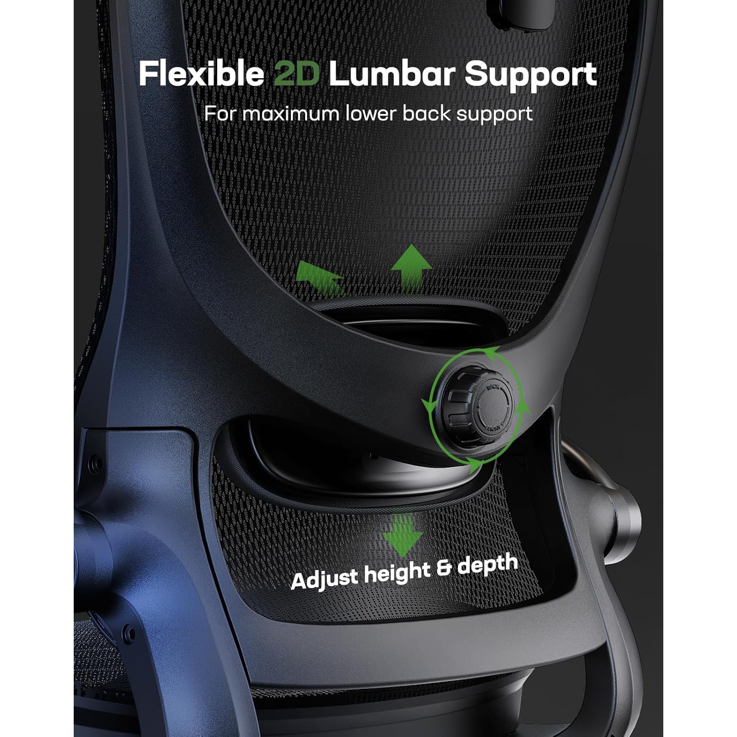 HUANUO Ergonomic High Back Office Chair with Adjustable Lumbar Support & Headrest, Mesh Swivel Desk Chair with Flip-Up Armrests and Wheels for Home &