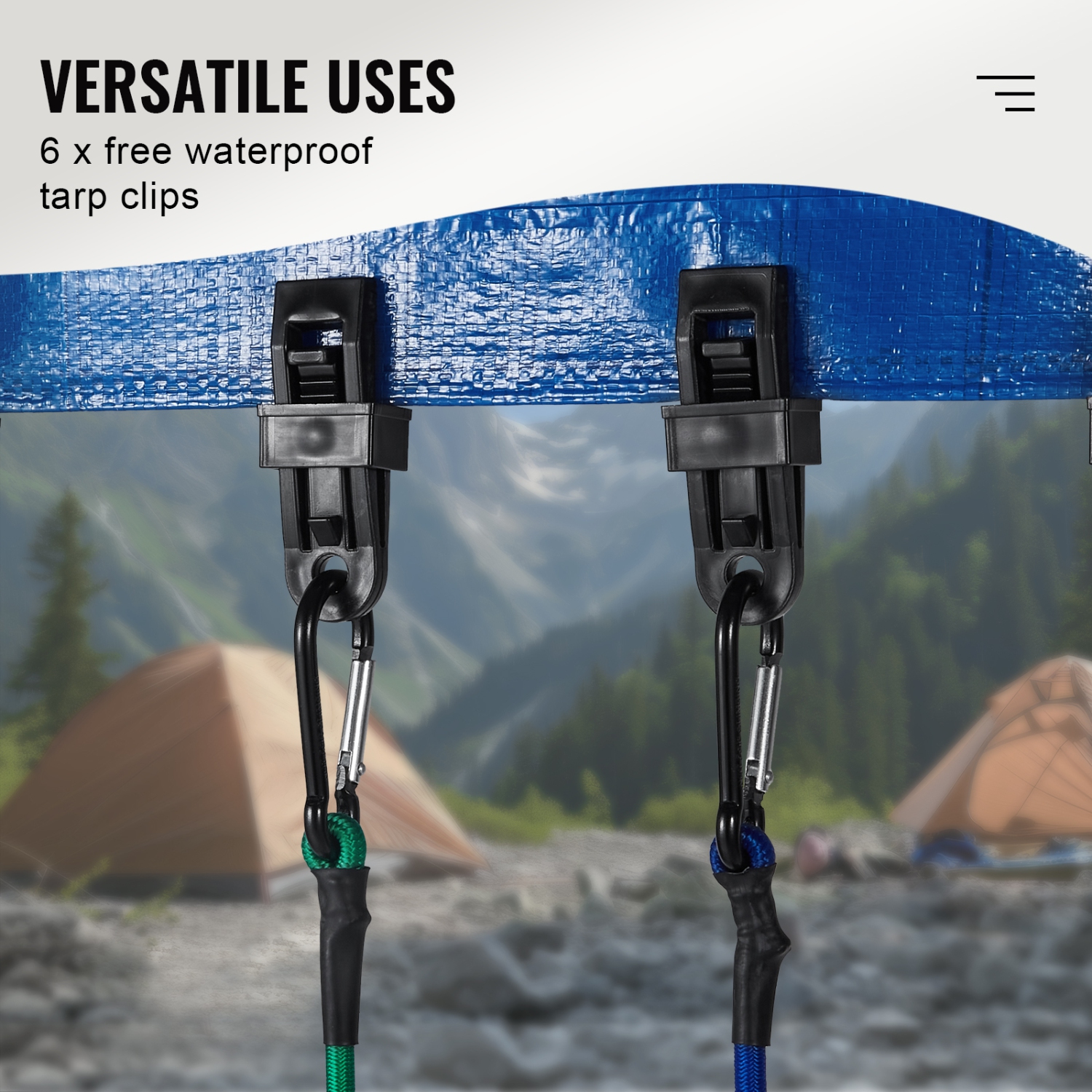 VEVOR 30 Piece Bungee Cords Assortment, 8 mm Heavy Duty Bungee Straps with A3 Steel Carabiners, Includes 10", 18", 24", 36", 48", 60", 72", Portable