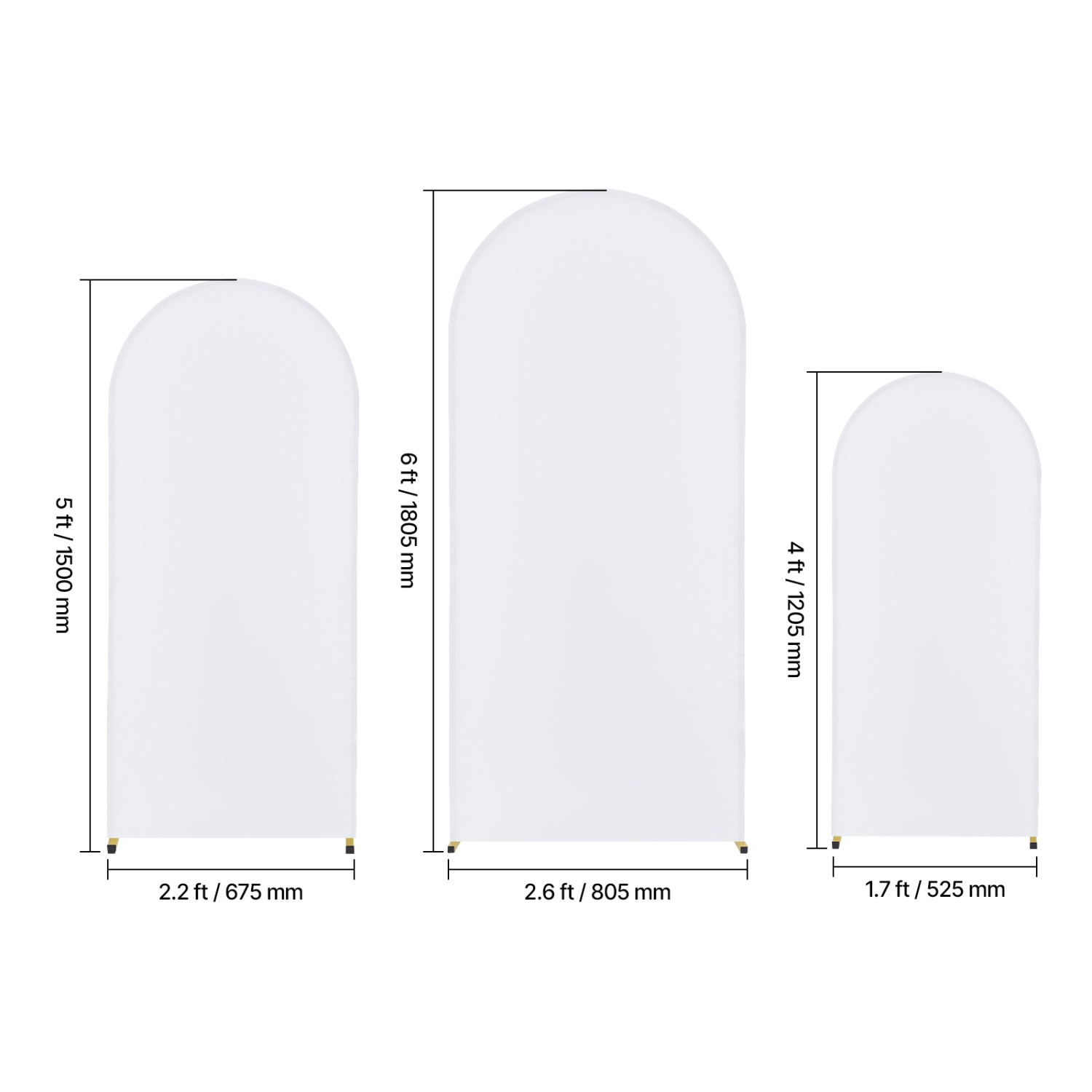 VEVOR 3 Sets Wedding Arch Backdrop Stand, Metal Stable Stand with Case Connection & Chassis Crossbar Design, Easy-to-Assemble, with Gauze, Fit for