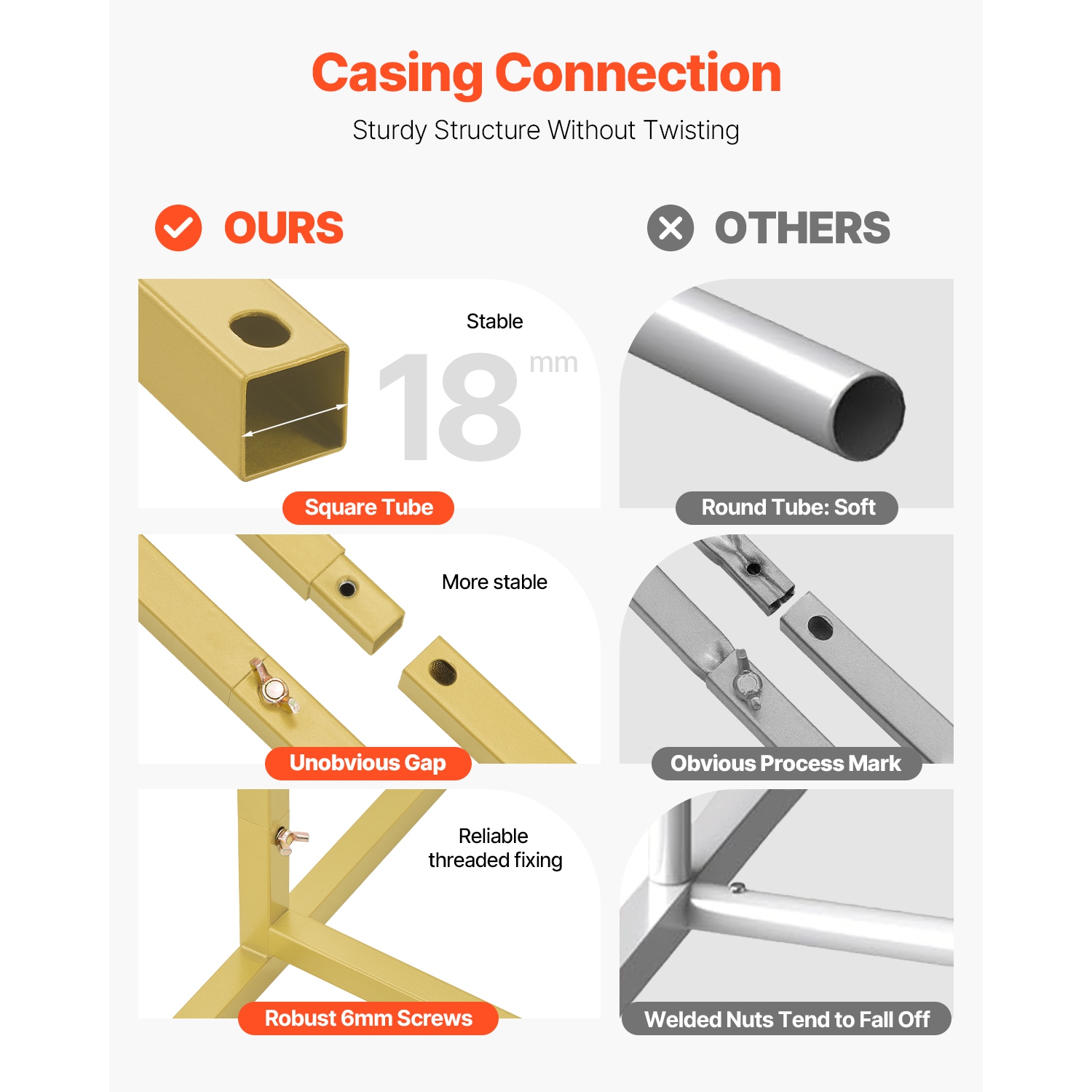 VEVOR 3 Sets Wedding Arch Backdrop Stand, Metal Stable Stand with Case Connection & Chassis Crossbar Design, Easy-to-Assemble, with Metal, Fit for