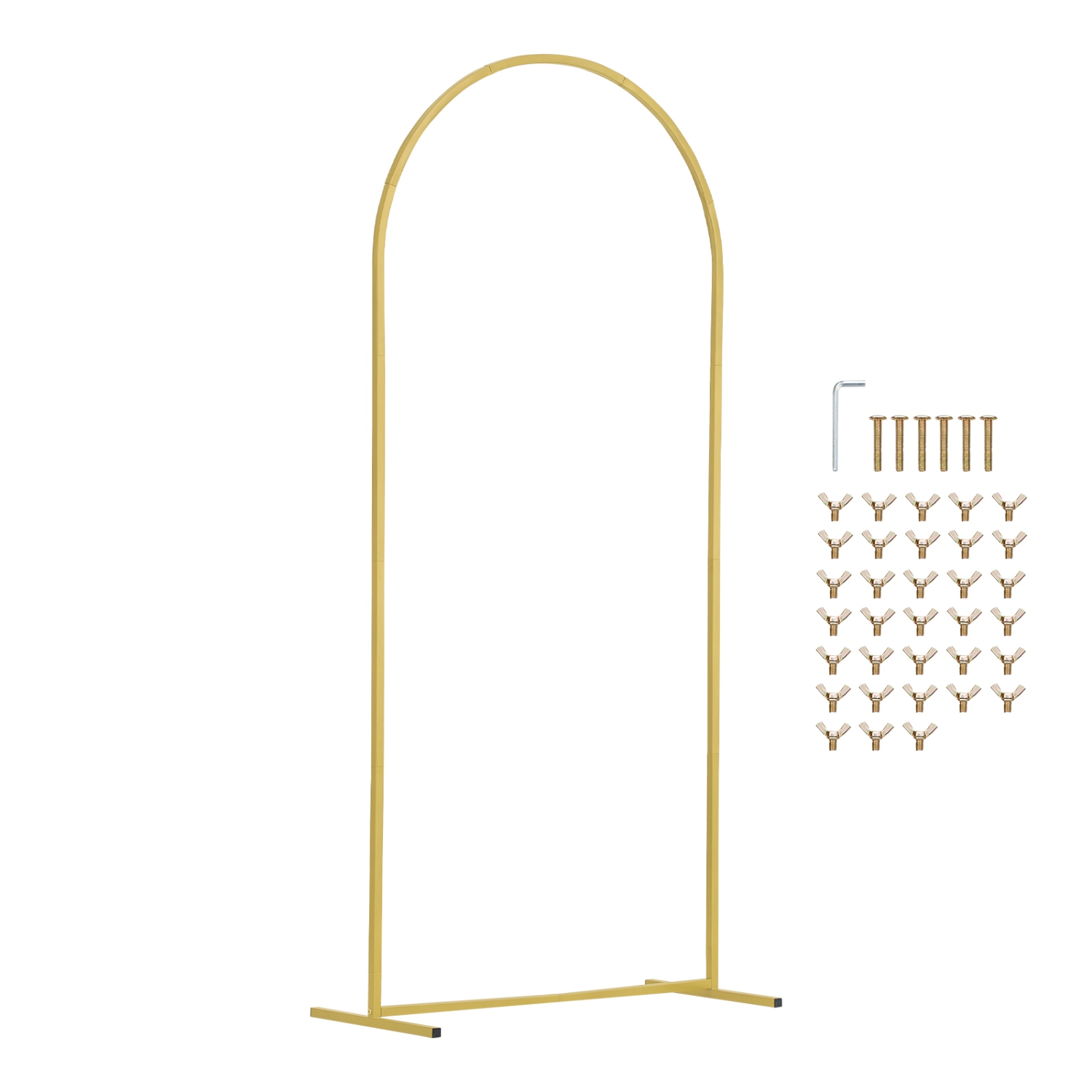 VEVOR 3 Sets Wedding Arch Backdrop Stand, Metal Stable Stand with Case Connection & Chassis Crossbar Design, Easy-to-Assemble, with Metal, Fit for