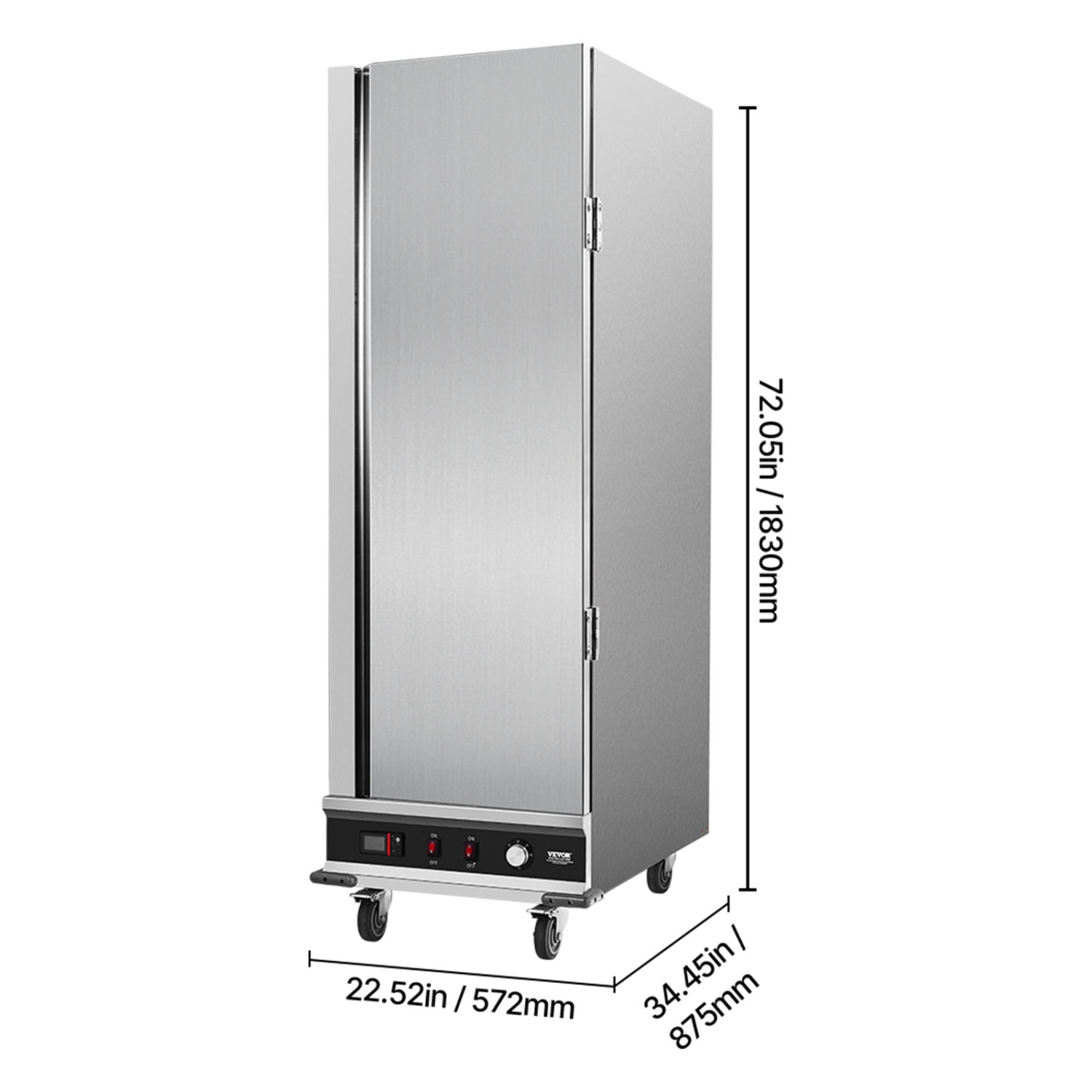 VEVOR 16-Tier Hot Box Food Warmer, with Water Tray, Single-door and Adjustable Shelves, Stainless Steel Food Warmer Cabinet, Ideal for Storing Pizza,