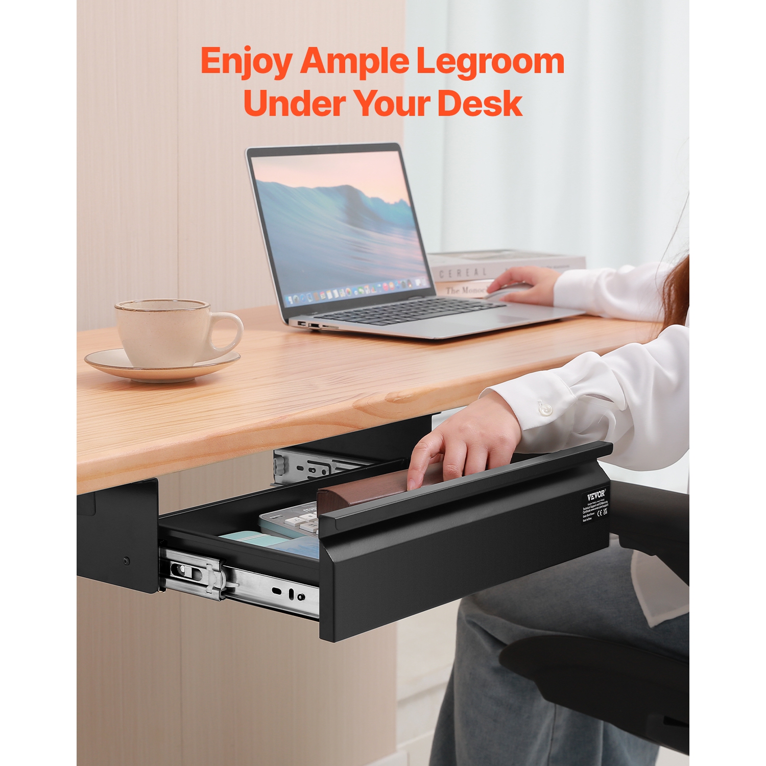 &nbsp;&nbsp;&nbsp;&nbsp;&nbsp;Tiroir&nbsp;coulissant pour dessous de bureau de 16&nbsp;po de largeur VEVOR&nbsp;, 17 x