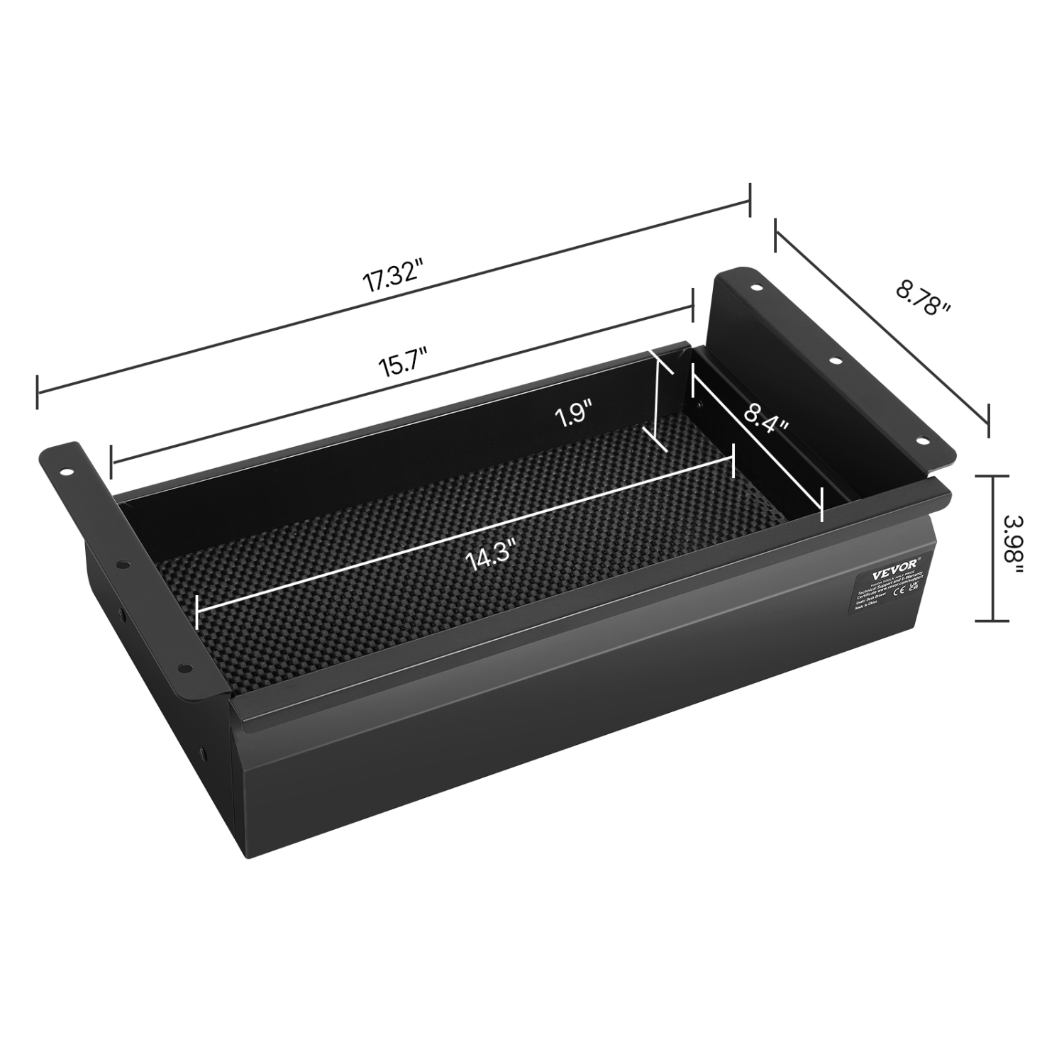 &nbsp;&nbsp;&nbsp;&nbsp;&nbsp;Tiroir&nbsp;coulissant pour dessous de bureau de 16&nbsp;po de largeur VEVOR&nbsp;, 17 x