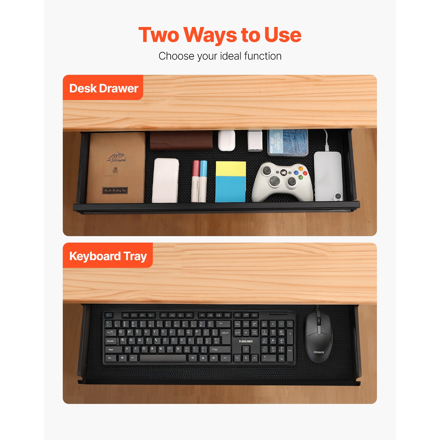 VEVOR&nbsp;26"&nbsp;Wide&nbsp;Under&nbsp;Desk&nbsp;Drawer&nbsp;Slide&nbsp;Out,&nbsp;29x9x4&nbsp;in，Under&nbsp;Desk&nbsp;Mounted&nbsp;Pull-out&nbsp;Dra