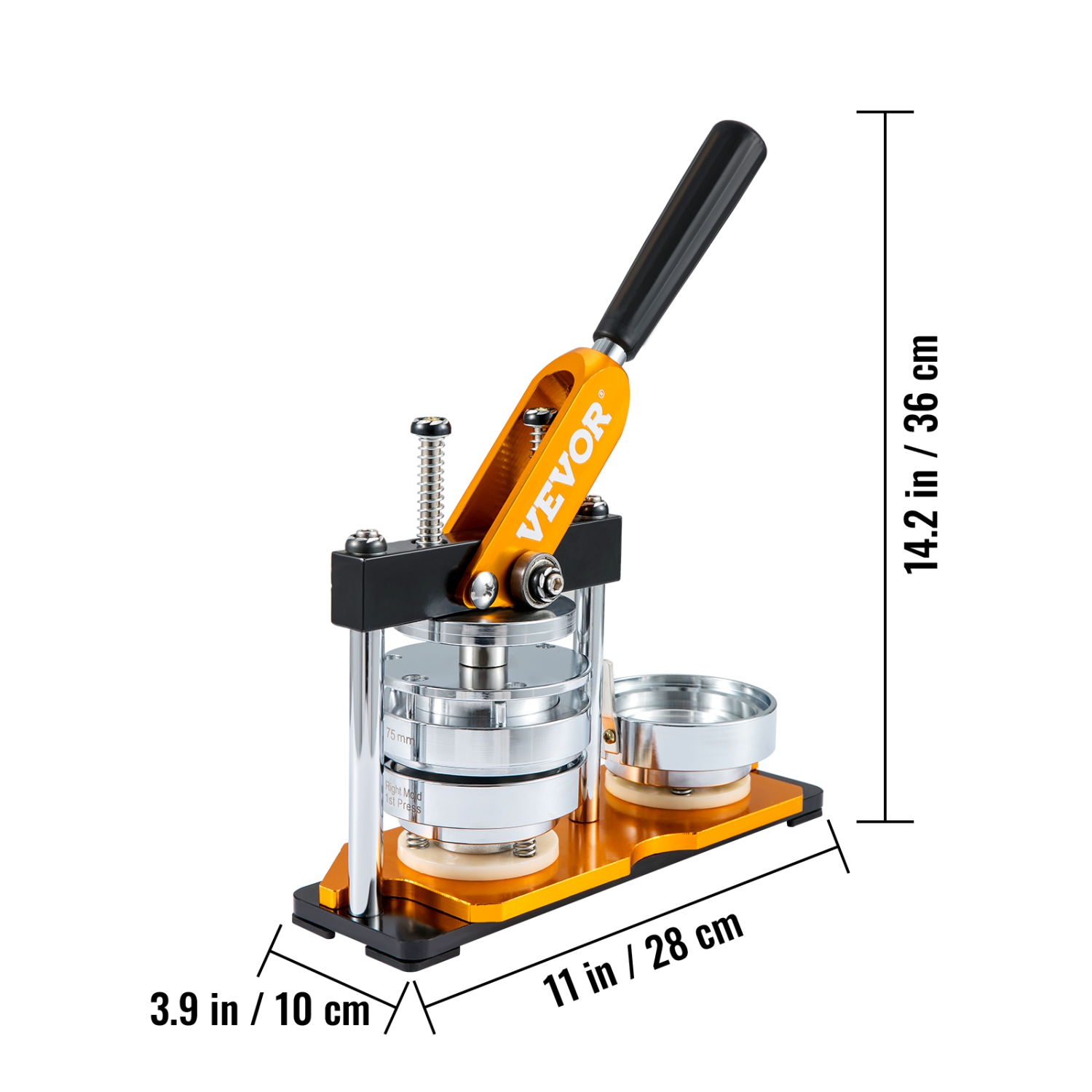 VEVOR 75 mm Button Maker Machine, Badge Punch Press Kit, Children DIY Gifts Pin Maker, Button Making Supplies with 500pcs Button Parts & Circle