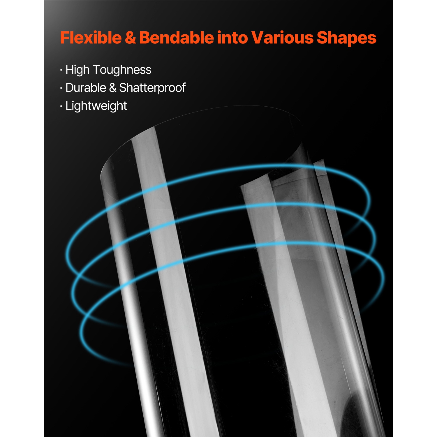 VEVOR 5-Pack PET/Plexiglass Sheets, 24 x 36 Inch 0.04 Inch Thick Transparent Flexible Plastic Panels for Craft, Replacement Picture Frame Glass, DIY