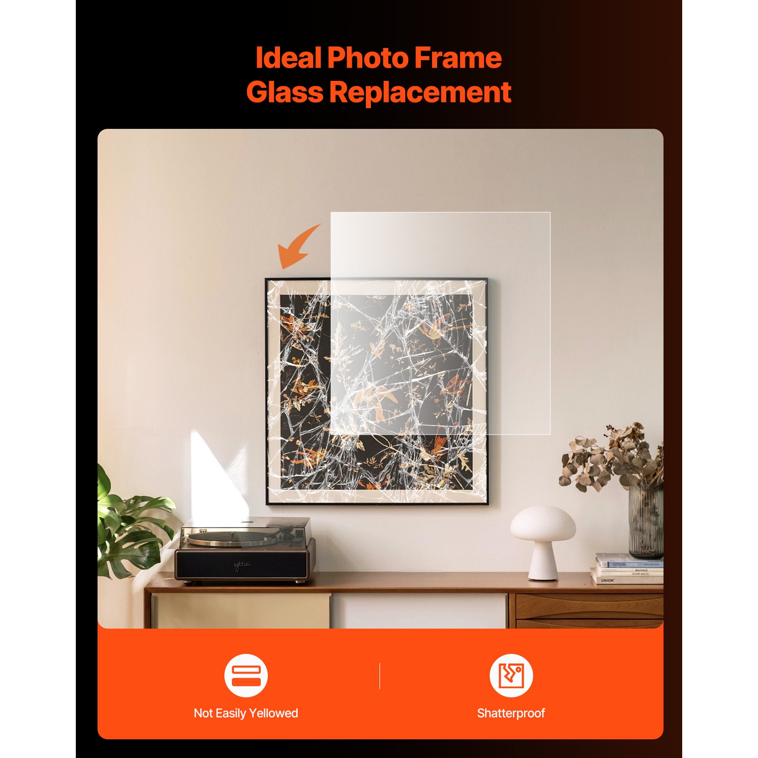 VEVOR 5-Pack PET/Plexiglass Sheets, 24 x 36 Inch 0.04 Inch Thick Transparent Flexible Plastic Panels for Craft, Replacement Picture Frame Glass, DIY