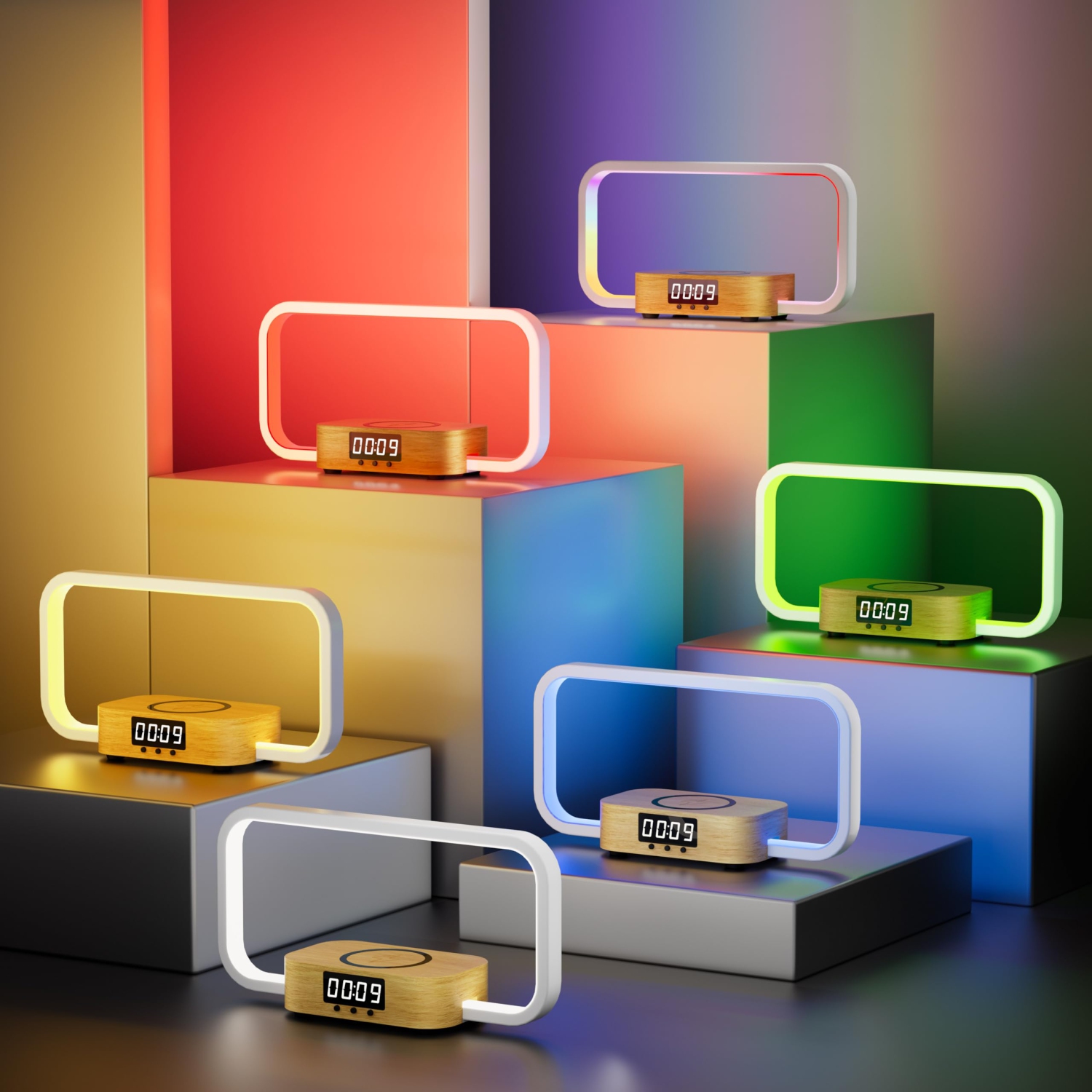 Lampe de table de chevet sans fil Chargeur tactile Lampe de table de chevet avec port USB, lampe de bureau avec éclairage LED moderne RVB pour