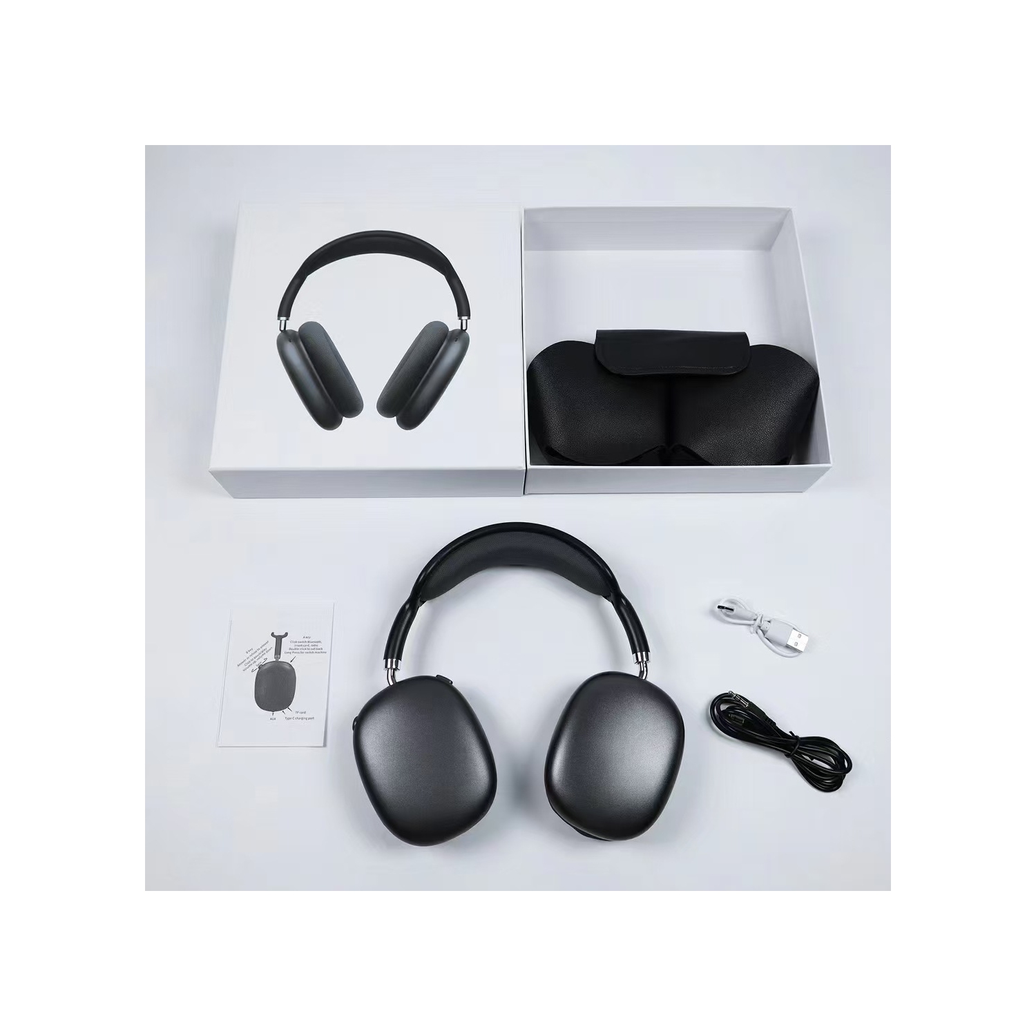 Casque d'écoute sport Bluetooth sans fil P9 Plus, écouteurs Bluetooth 5,3 à suppression du bruit avec micro, audio haute résolution - P9 Plus noir