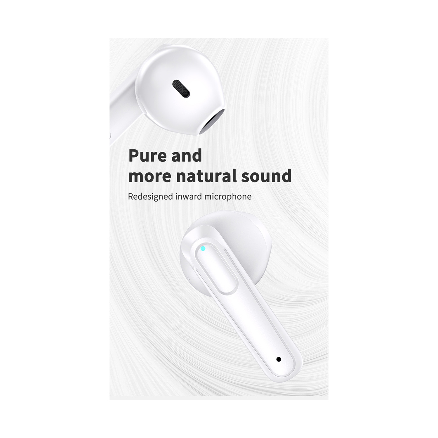 Écouteurs A18 à écran numérique à réduction du bruit, écouteurs sans fil étanches, écouteurs bouton de jeu Bluetooth haute puissance - blanc