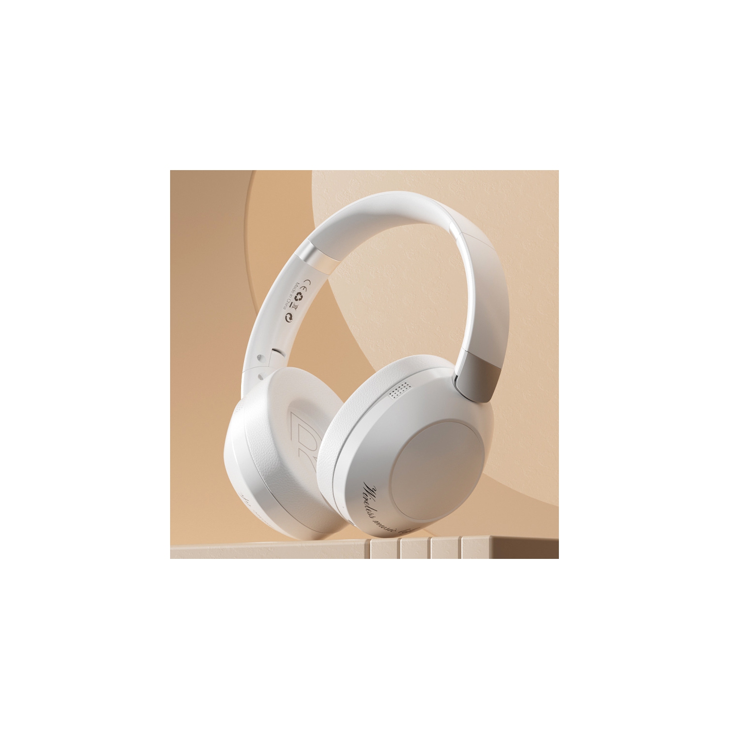 New active noise reduction Bluetooth headset, head-mounted foldable gaming phone, Bluetooth headset - Cloud Rock White