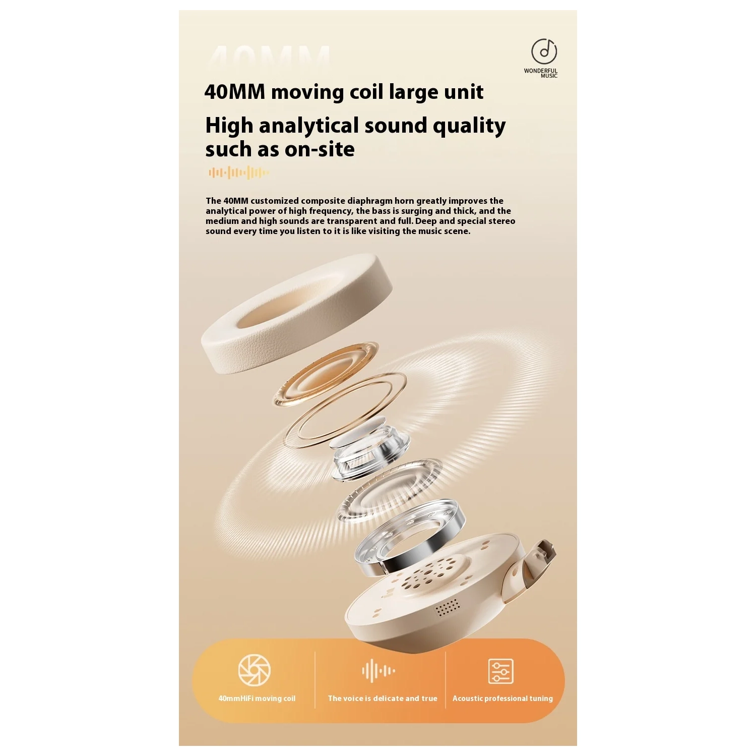 New active noise reduction Bluetooth headset, head-mounted foldable gaming phone, Bluetooth headset - Cloud Rock White