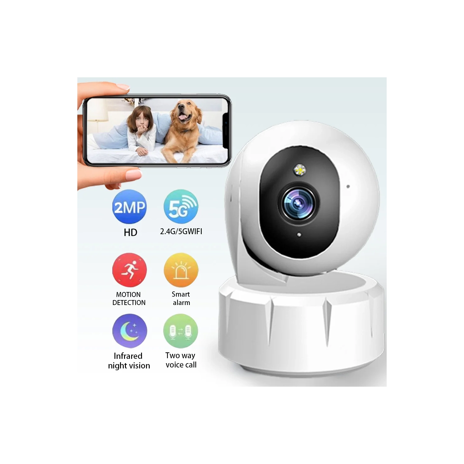Home WIFI shaking machine intelligent monitoring, indoor 360 degree HD camera without blind spots, security alarm network CCTV camera - 32G memory