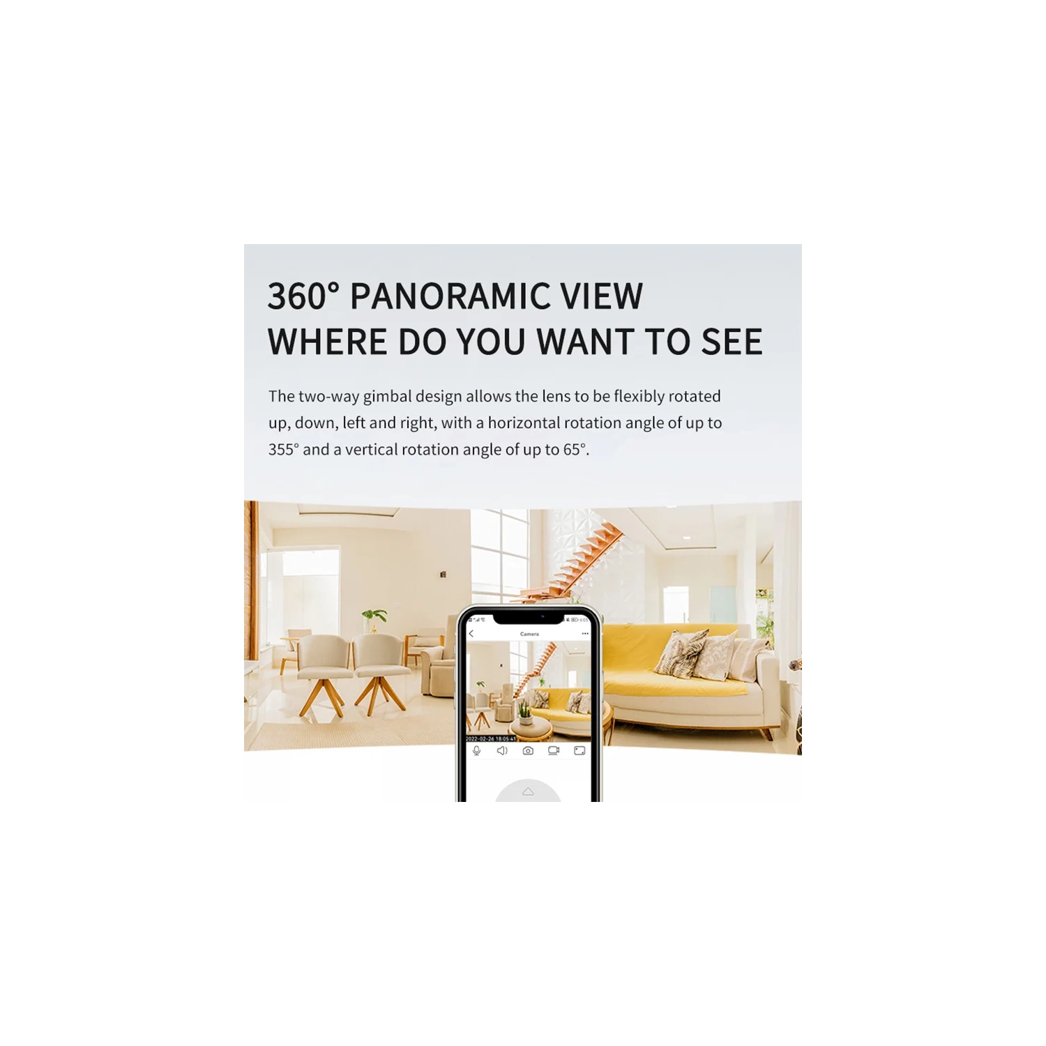 A1 shaking head machine, HD night vision 1080p home security intercom surveillance machine, 360 degree rotating PTZ surveillance camera - no memory