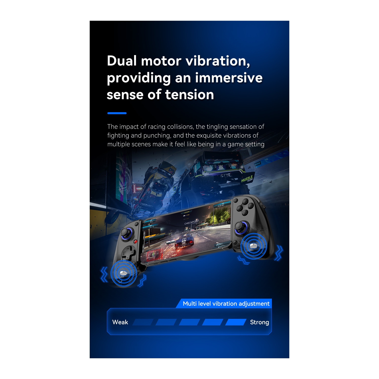 Manette de jeu télescopique D11/D11S Déclencheur effet Hall Switch/Manette de diffusion en continu Bluetooth pour Xbox Android iOS - Blanc D11S