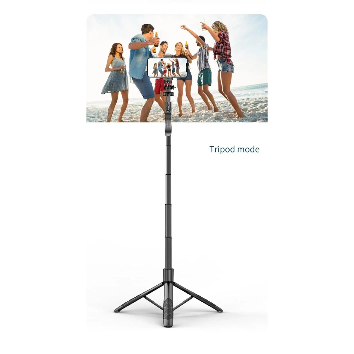 Téléphone mobile Perche à égoportrait Bluetooth, diffusion en direct au sol trépied rétractable anti-tremblement Support de téléphone mobile artefact