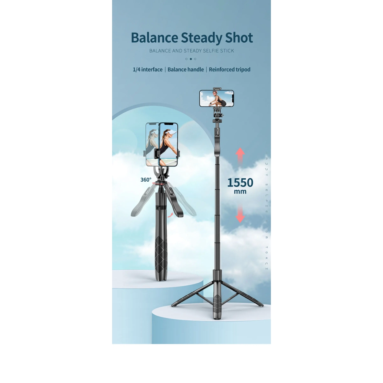 Téléphone mobile Perche à égoportrait Bluetooth, diffusion en direct au sol trépied rétractable anti-tremblement Support de téléphone mobile artefact